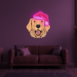 Santa Hat Dog Neon Sign, Santa Hat Dog LED Light, Dog LED Pop Art, Christmas Dog Sign, Decor for Pet Stores, Gift for Christmas & Dog Lover