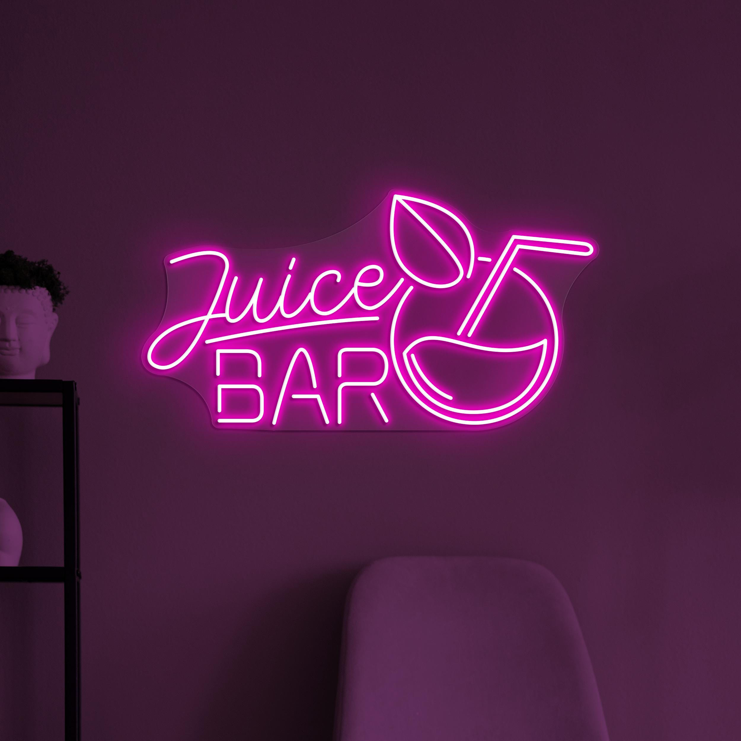 Juice Bar Neon Sign, Juice Bar LED Light, Bar Wall Decor, Juice Shop Wall Art, Drink Corner Neon Sign, Cafe Neon Light, Drunk Neon Art, Gift