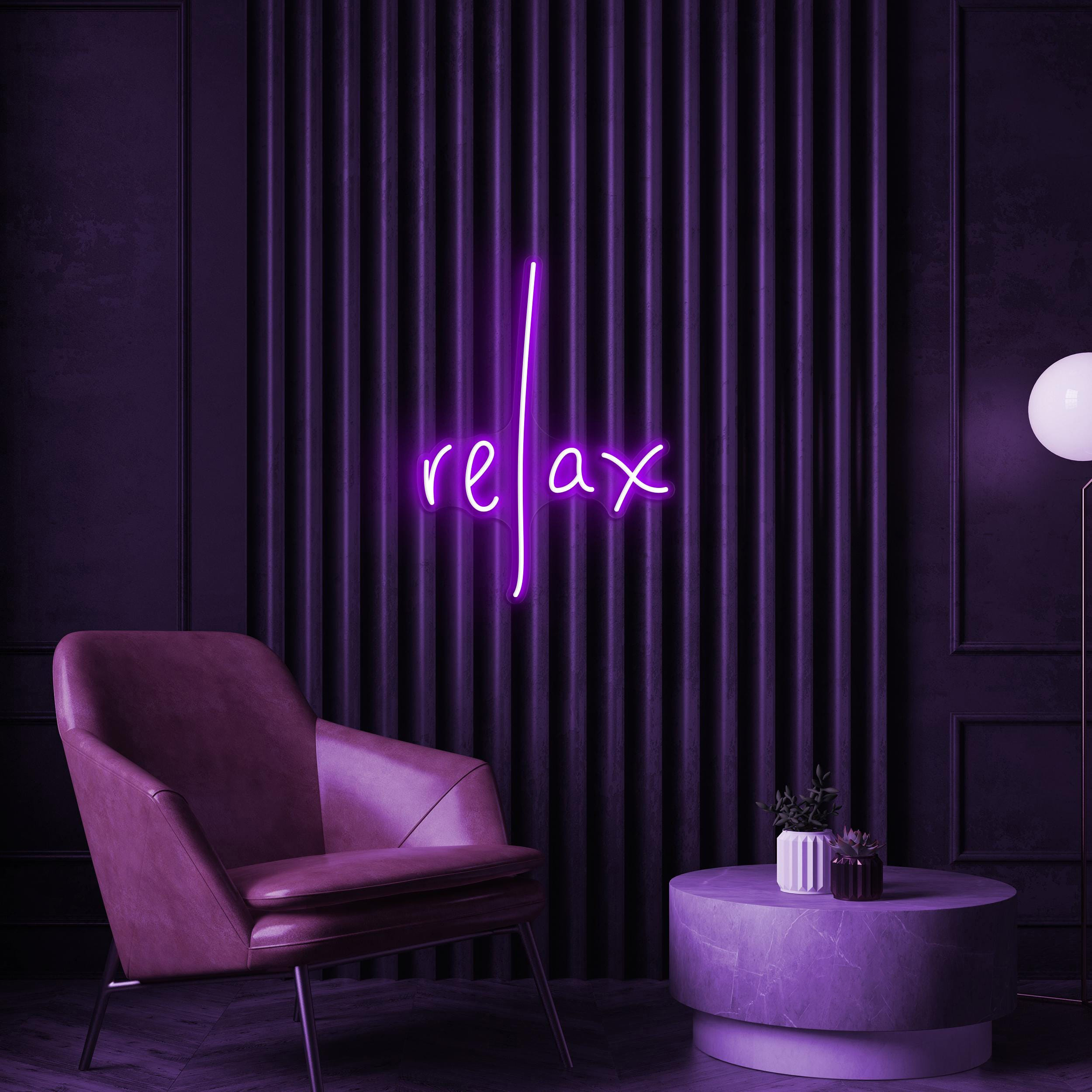 Relax Neon Sign, Relax LED Light, Relax Wall Art, Home Decor, Bedroom, Event, Wedding & Party Decor, Aesthetic Relax Decor, Custom Neon Sign