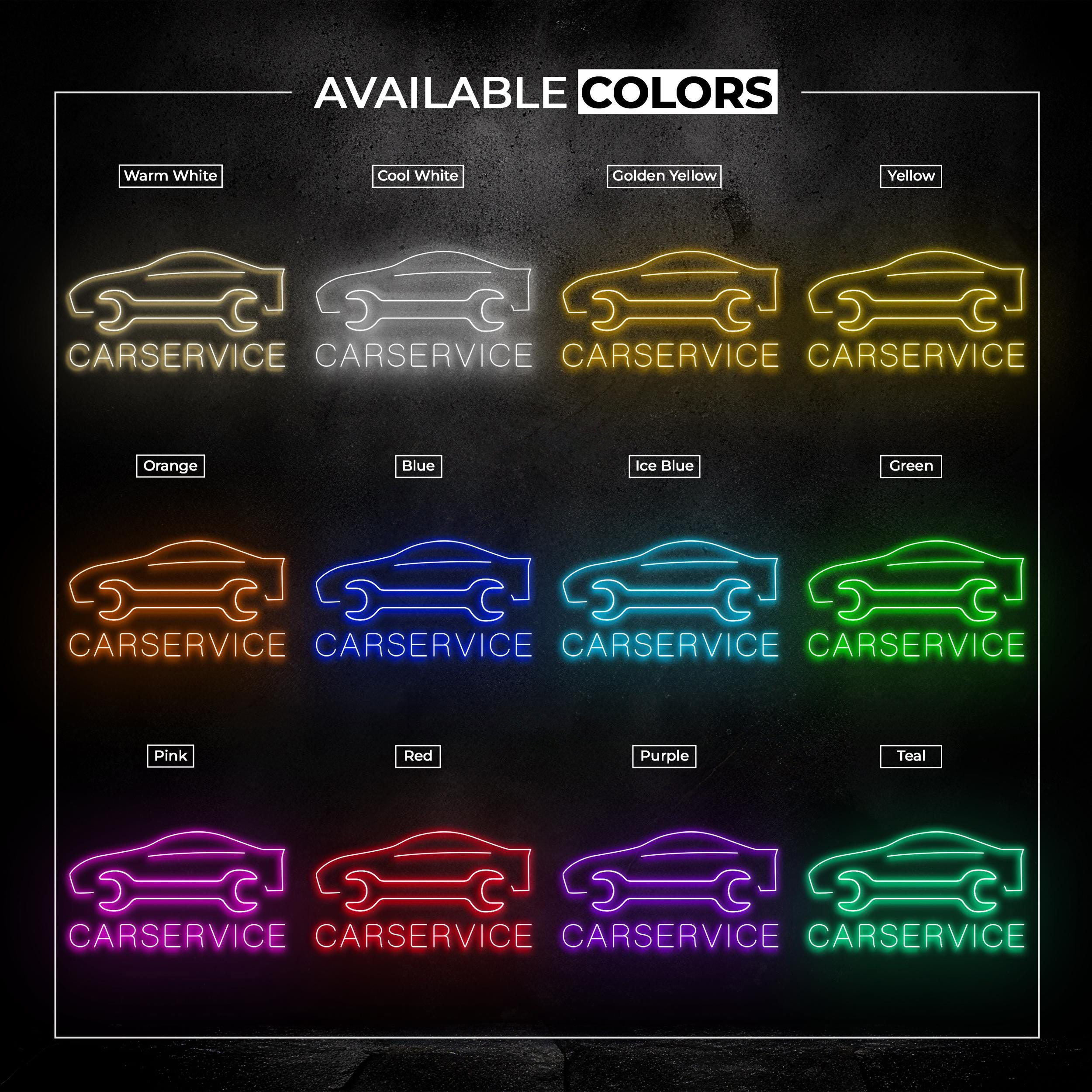 Car Service Neon Sign, Auto Car Service Garage Led Sign, Car Repair Decor, Papa's Garage Workshop Art, Car Mechanic Wall Decor, Workshop Art