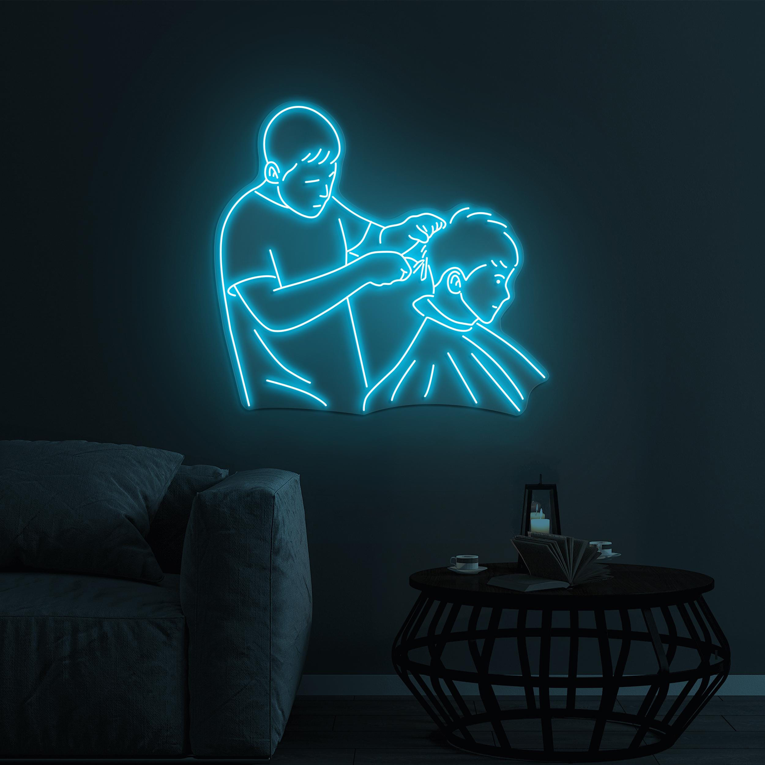 Barber Neon Sign, Haircut LED Light, Barber LED Neon Art, Barber Haircut Wall Decor, Barber Shop Wall Art, Hair Salon Neon Sign, Hairstyle