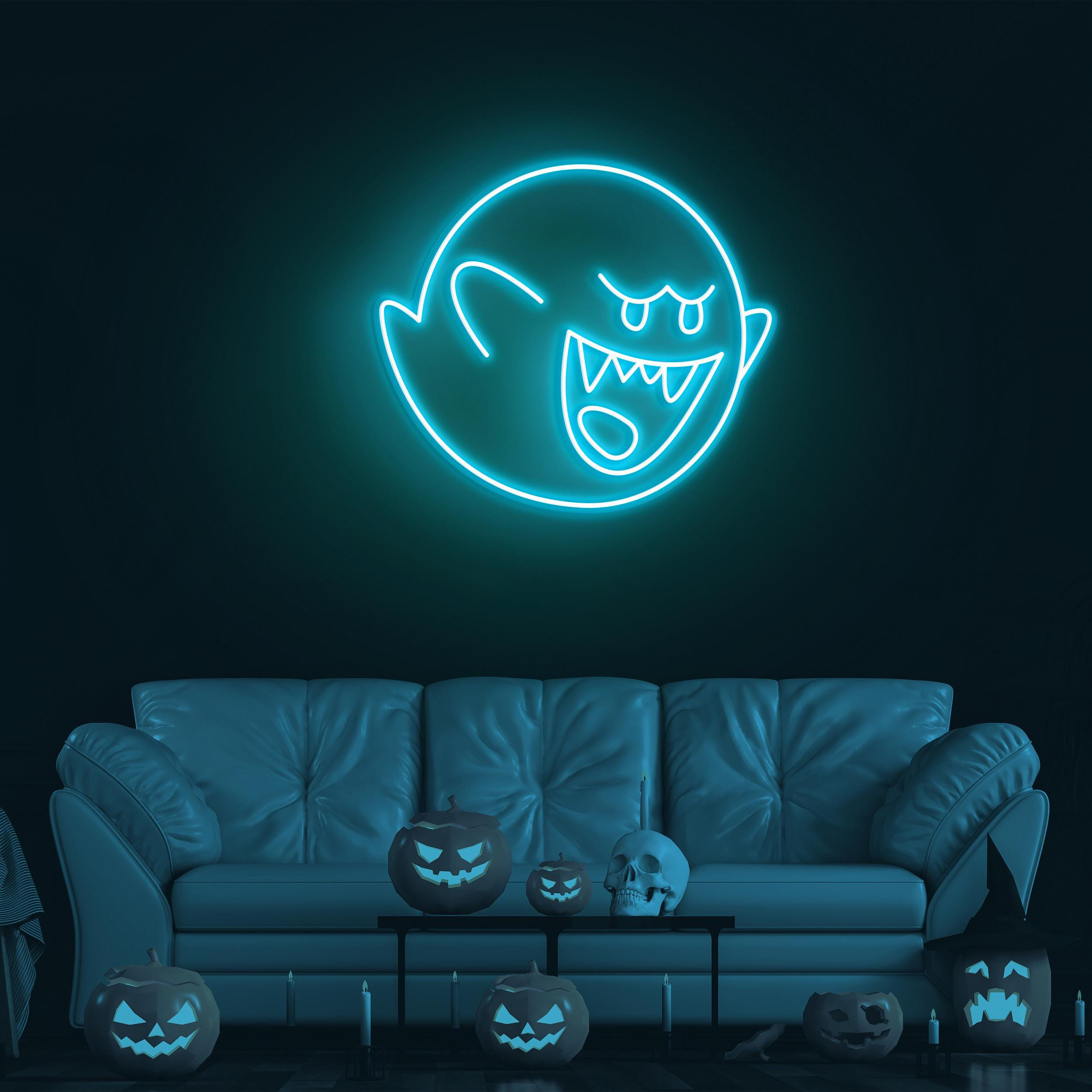 Ghost Neon Sign, Ghost LED Light, Scary Ghost LED Neon Art, Cute Ghost Wall Decor, Ghost Party Decor, Led Party Sign, Horror House Art, Gift