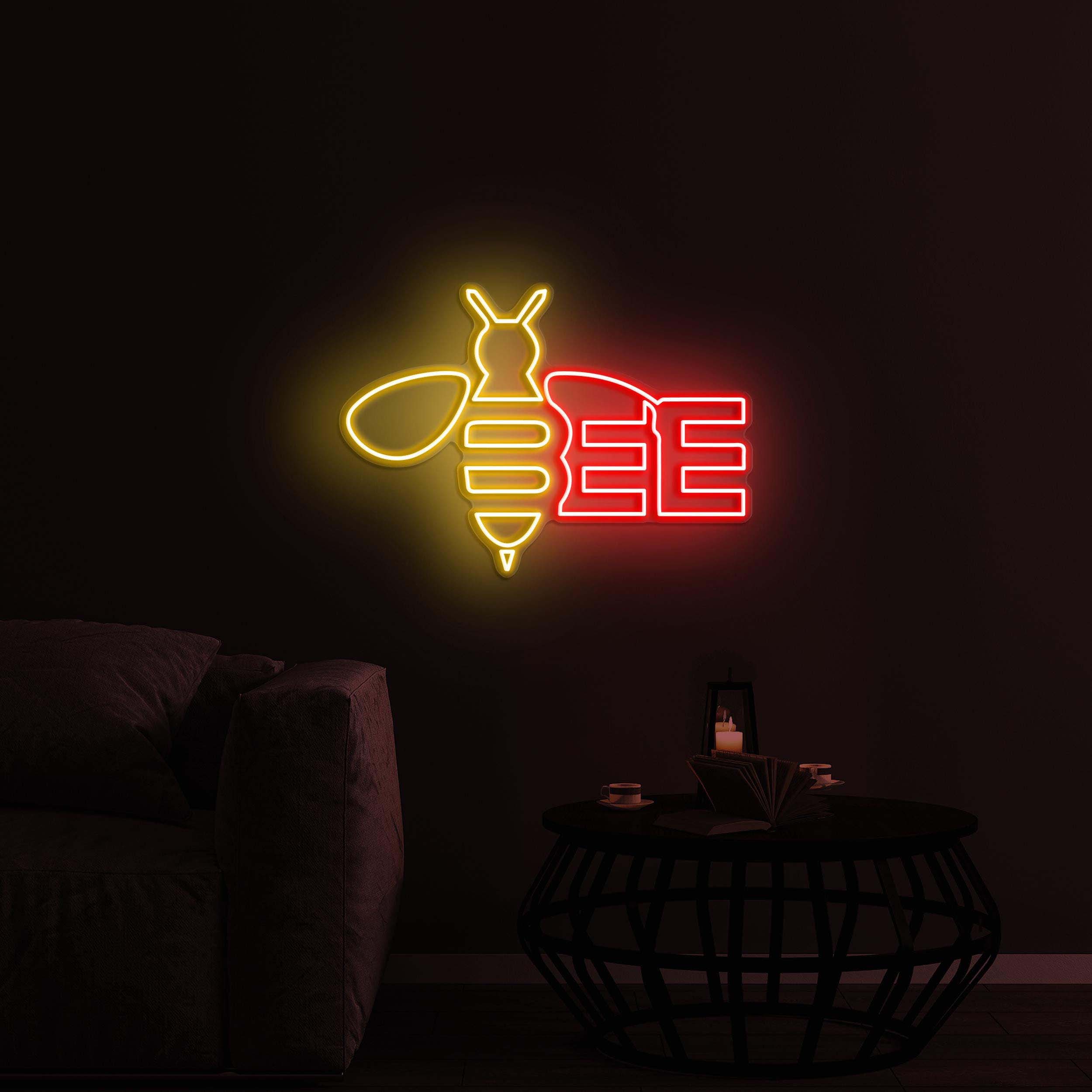 Bee Neon Sign, Bee LED Light, Honey Bee Wall Decor, Beekeeper Light Gift, Bee Ornaments, Farm Wasp Insect Animal Neon Sign, Bee Wall Art