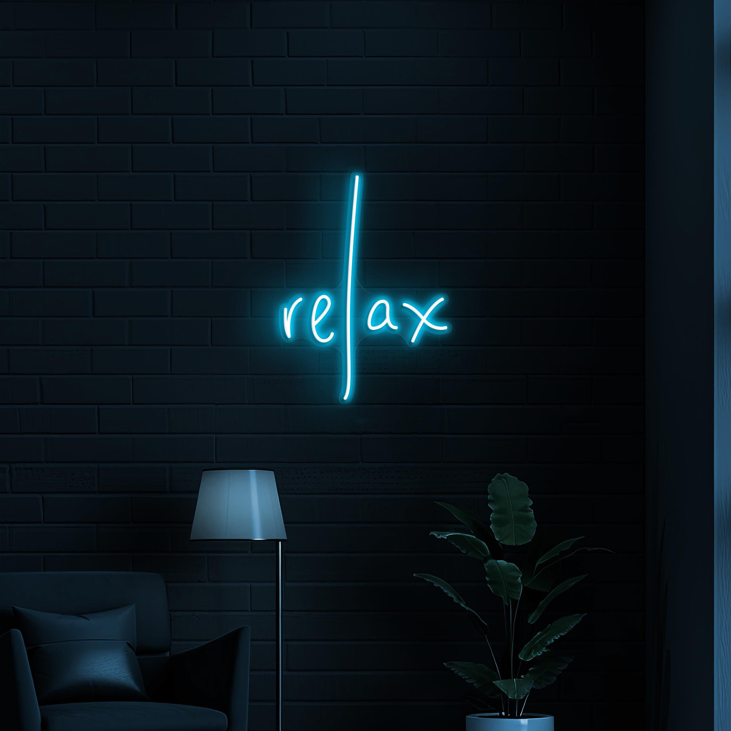 Relax Neon Sign, Relax LED Light, Relax Wall Art, Home Decor, Bedroom, Event, Wedding & Party Decor, Aesthetic Relax Decor, Custom Neon Sign