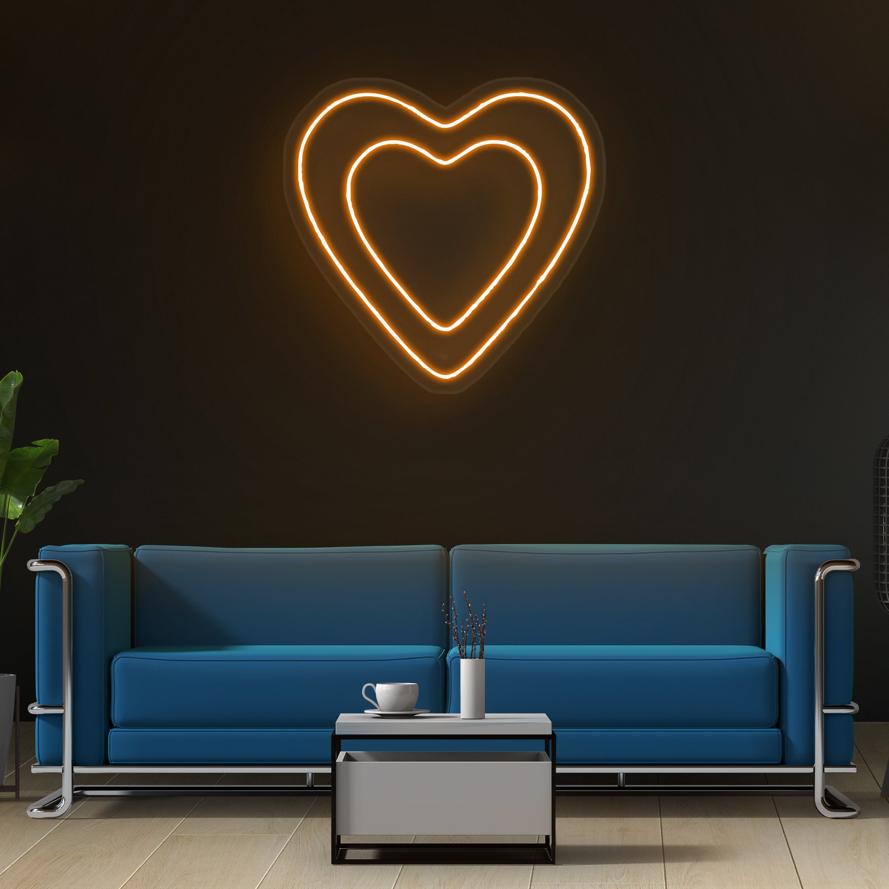 Heart in Heart Neon Sign, Romantic LED Wall Decor, Gift for Lovers, Weddings, Valentine's Day, Heart LED Light for Girl's Room, Party Decor