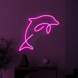 Dolphin Neon Sign, Dolphin LED Light, Dolphin Fish Wall Art, Kids Room Wall Decor, Sea Animals Light, Animal Shop Decor, Cute Dolphin Sign
