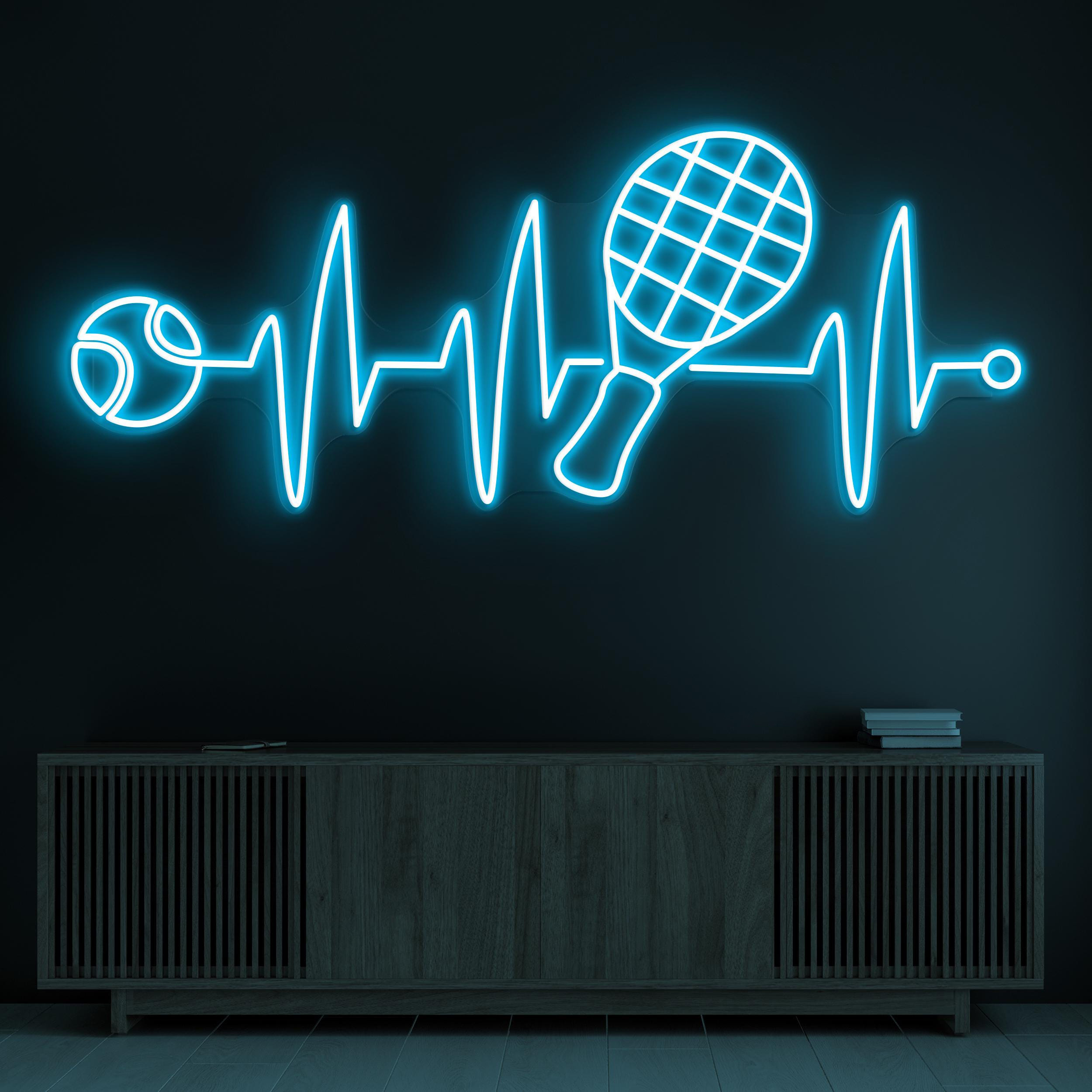 Tennis Neon Sign, Tennis LED Light, Tennis Heartbeat Wall Decor, Sports Shop Neon Art, Home Wall Decor, Custom Sign, Heartbeat Tennis Art
