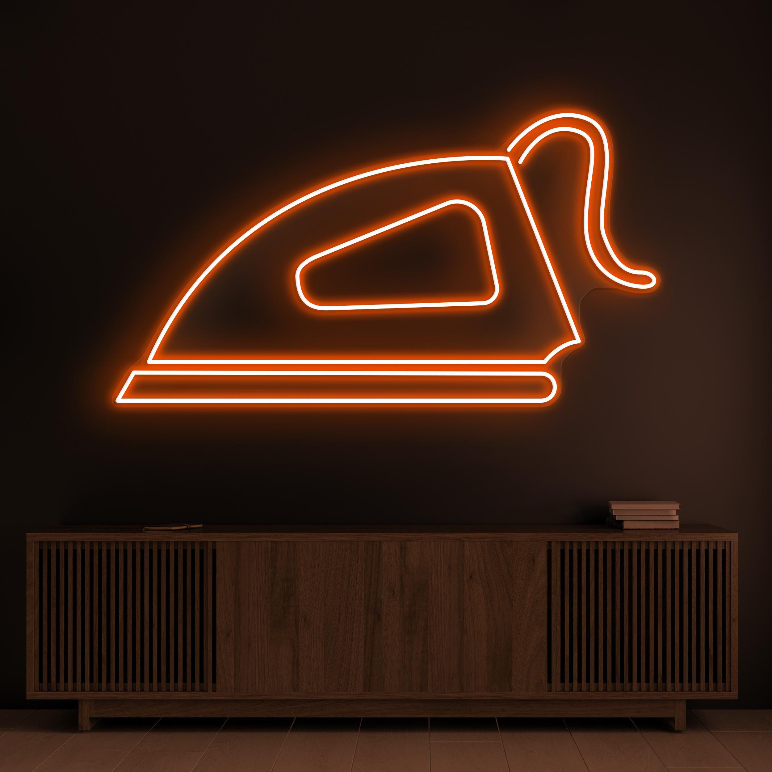 Iron Neon Sign, Electric Iron LED Light, Laundry Press Wall Decor, Electronics Shop Wall Decor, Garment Shop Neon Light, Clothing Iron Art