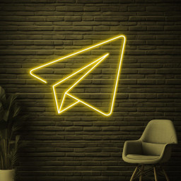 Paper Plane Neon Sign, Paper Airplane LED Light, Flying Plane Decor, Airport Wall Art, Home Neon Light, Take Flight Sign, Kids Room Decor