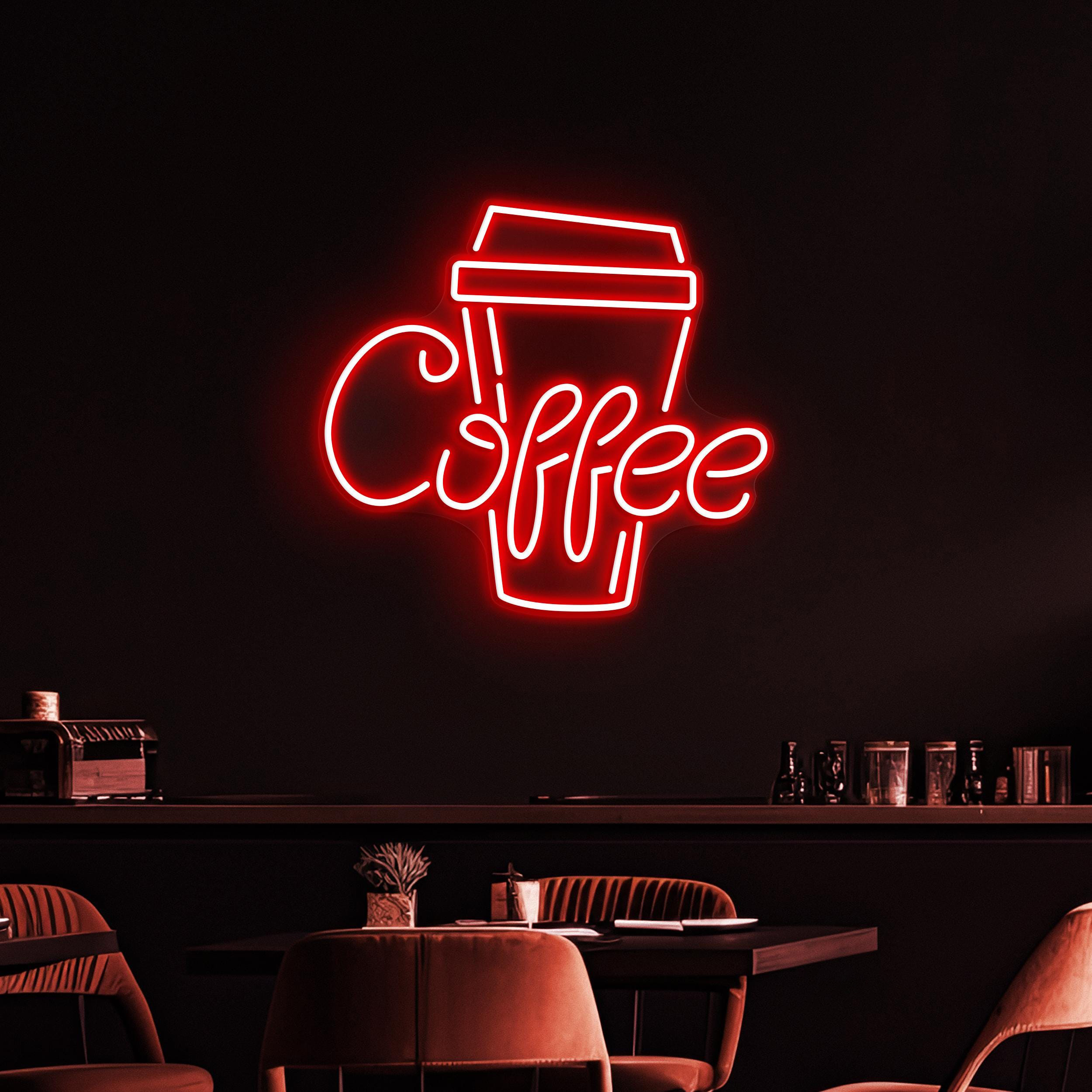 Coffee Neon Sign, Coffee LED Light, Coffee Logo Wall Decor, Coffee Shop Neon Light, Kitchen Wall Art, Coffee Cup Neon Sign, Coffee Lover Art