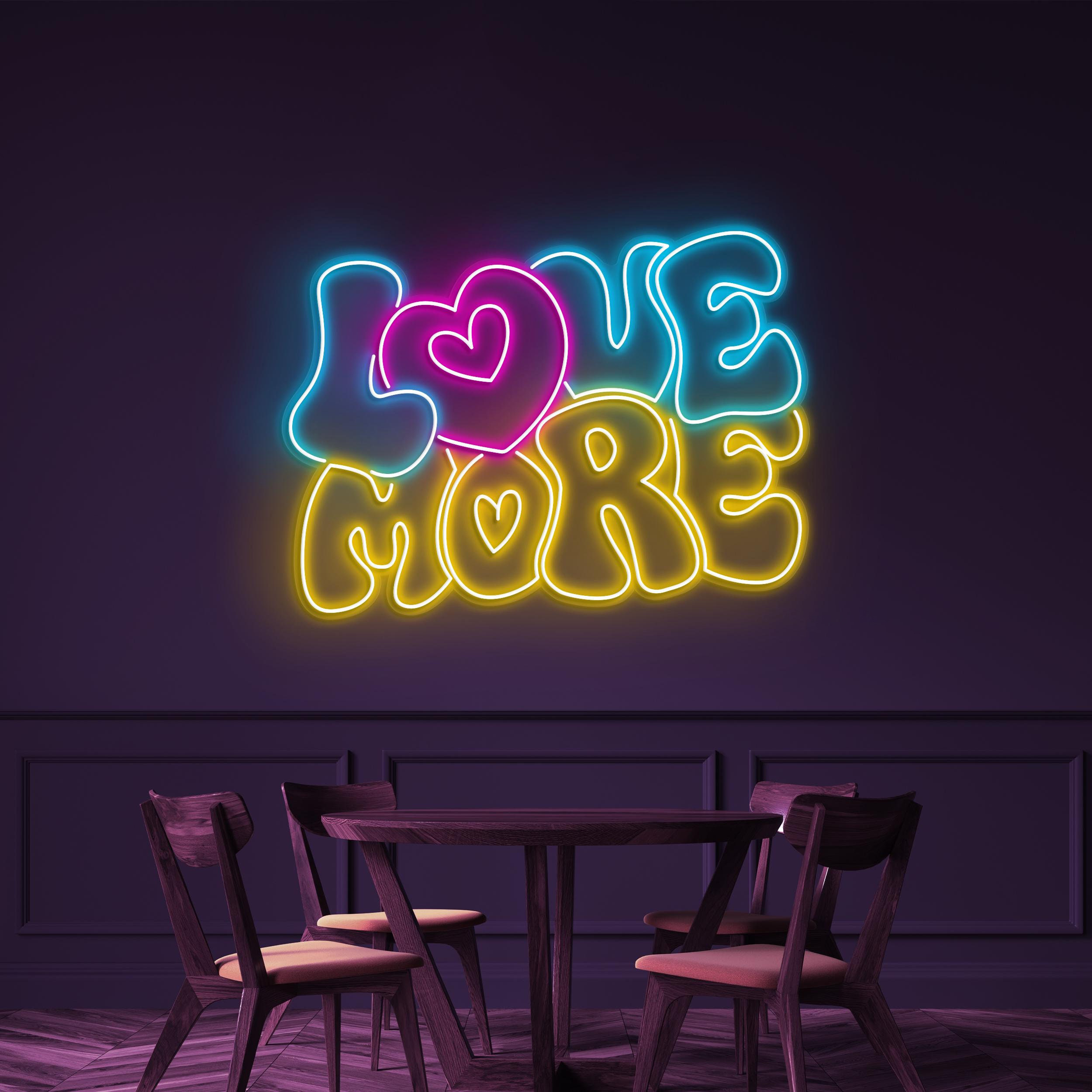 Love More Neon Sign, Love More LED Light, Love More Wall Art, Romantic Home Decor, Engagement, Birthday, Party Decoration, Couples Love sign
