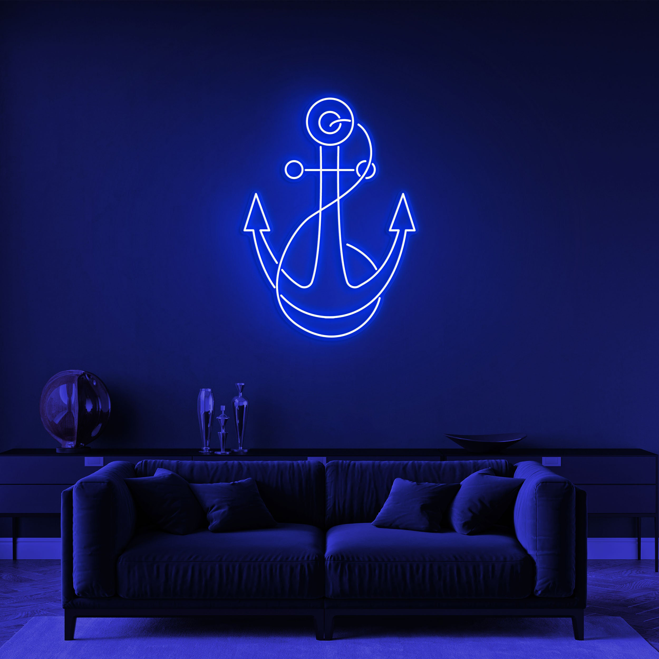 Anchor Neon Sign, Anchor Neon Light, Beach Club Decor, Sailor Bedroom Wall Art, Maritime Neon for Beach House Decoration, Gift, Party Decor
