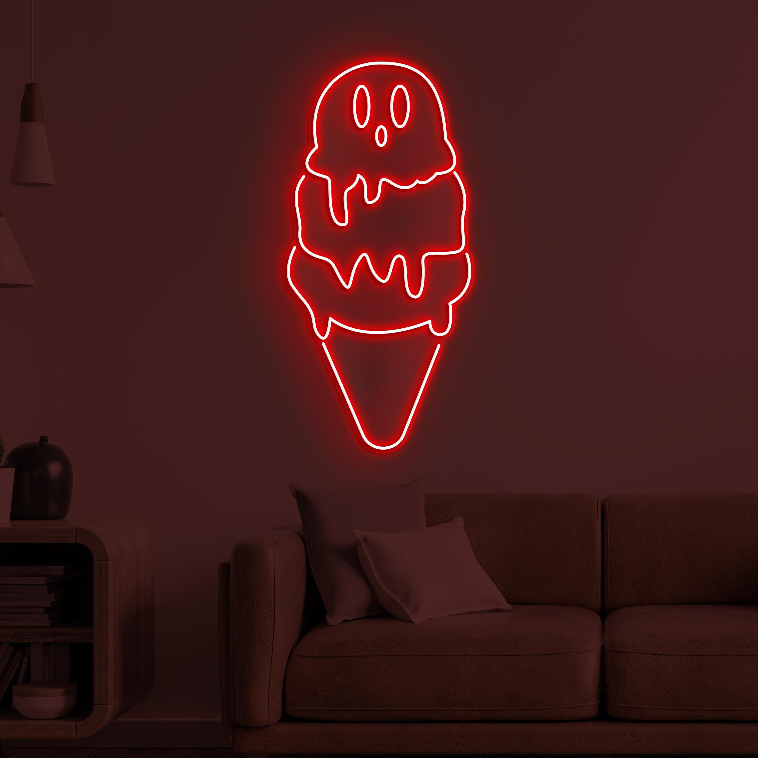 Ice Cream Neon Sign, Ice Cream LED Light, Emoji Ice Cream Wall Decor, Ice Cream Shop Wall Art, Kids Room Neon Light, Ice Cream Lover Gift