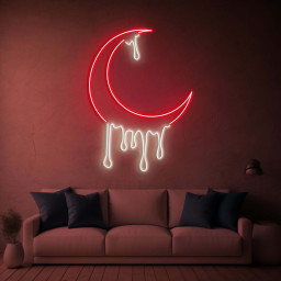 Moon Dipping Neon Sign, Dripping Moon LED Art, Melting Moon Neon Light, Crescent Moon Night Light, Wedding Gift, Kids Room Wall Art Sign