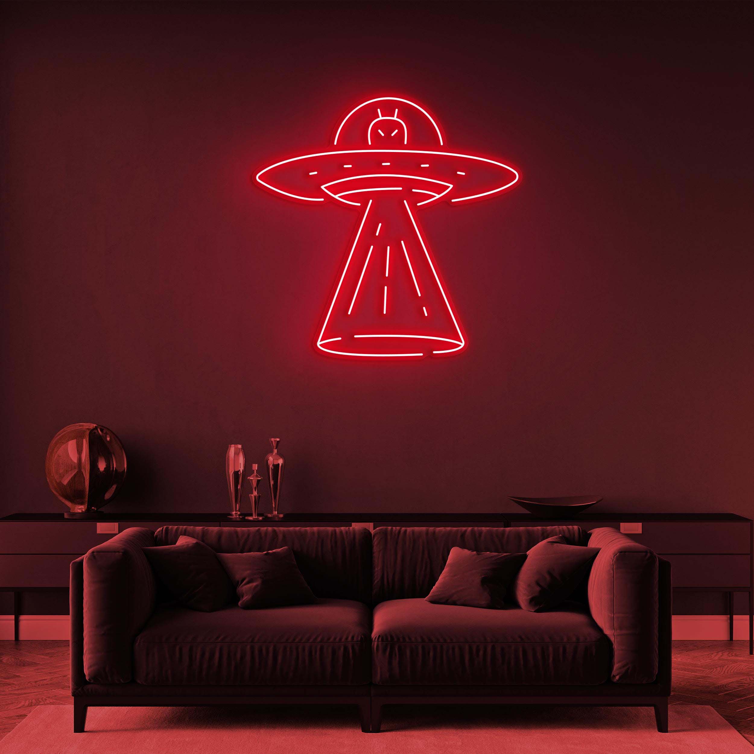 UFO Neon Sign, Alien Spaceship Light, UFO Wall Art, Space-Themed Decor for Kids Room, Nursery, Bedroom, or Game Room, UFO Neon Light Gift