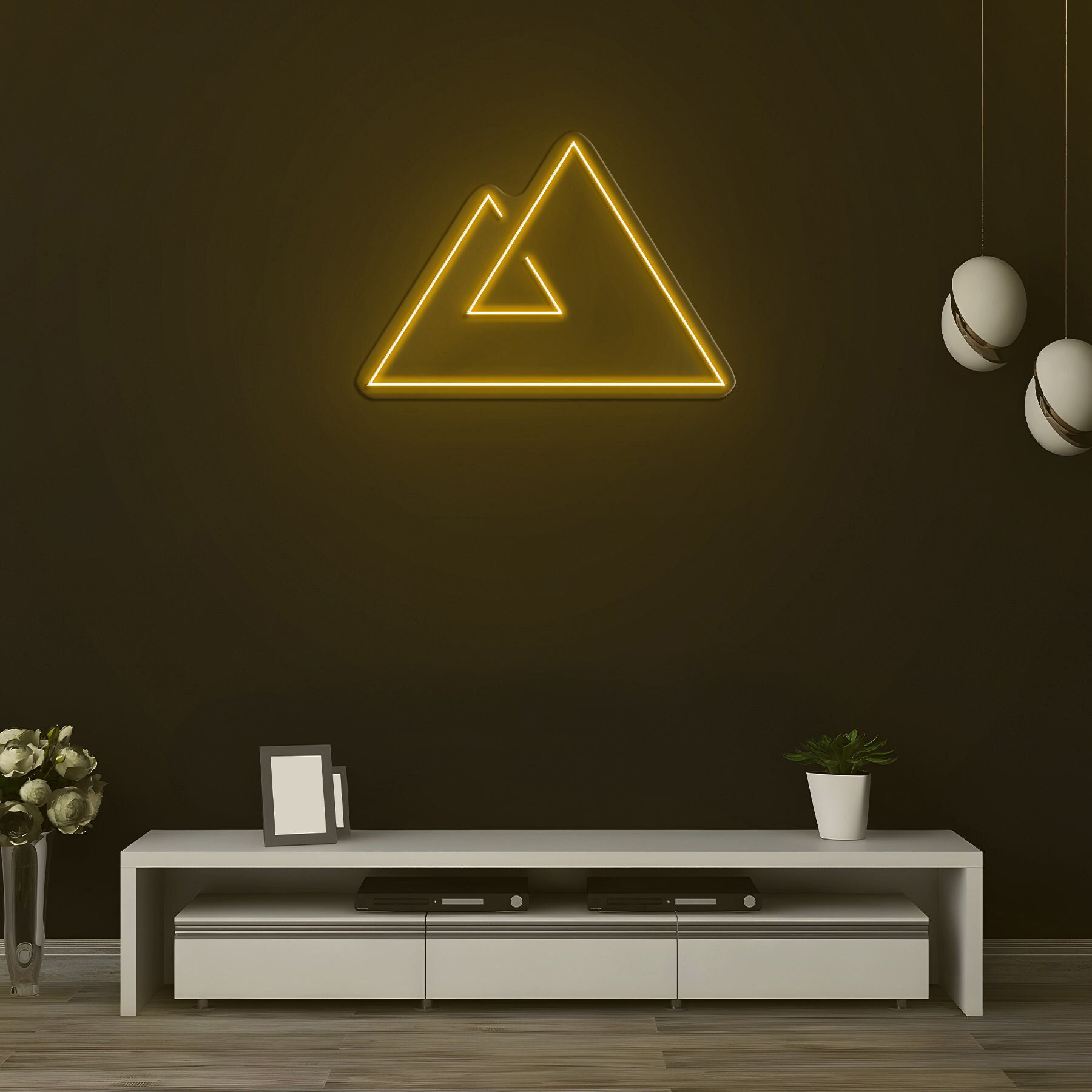 Geometric Mountains Neon Sign, Mountain Neon Light, Science Decor Sign, Room Decor, Custom Neon Art, LED Mountain Light, Home Wall Decor