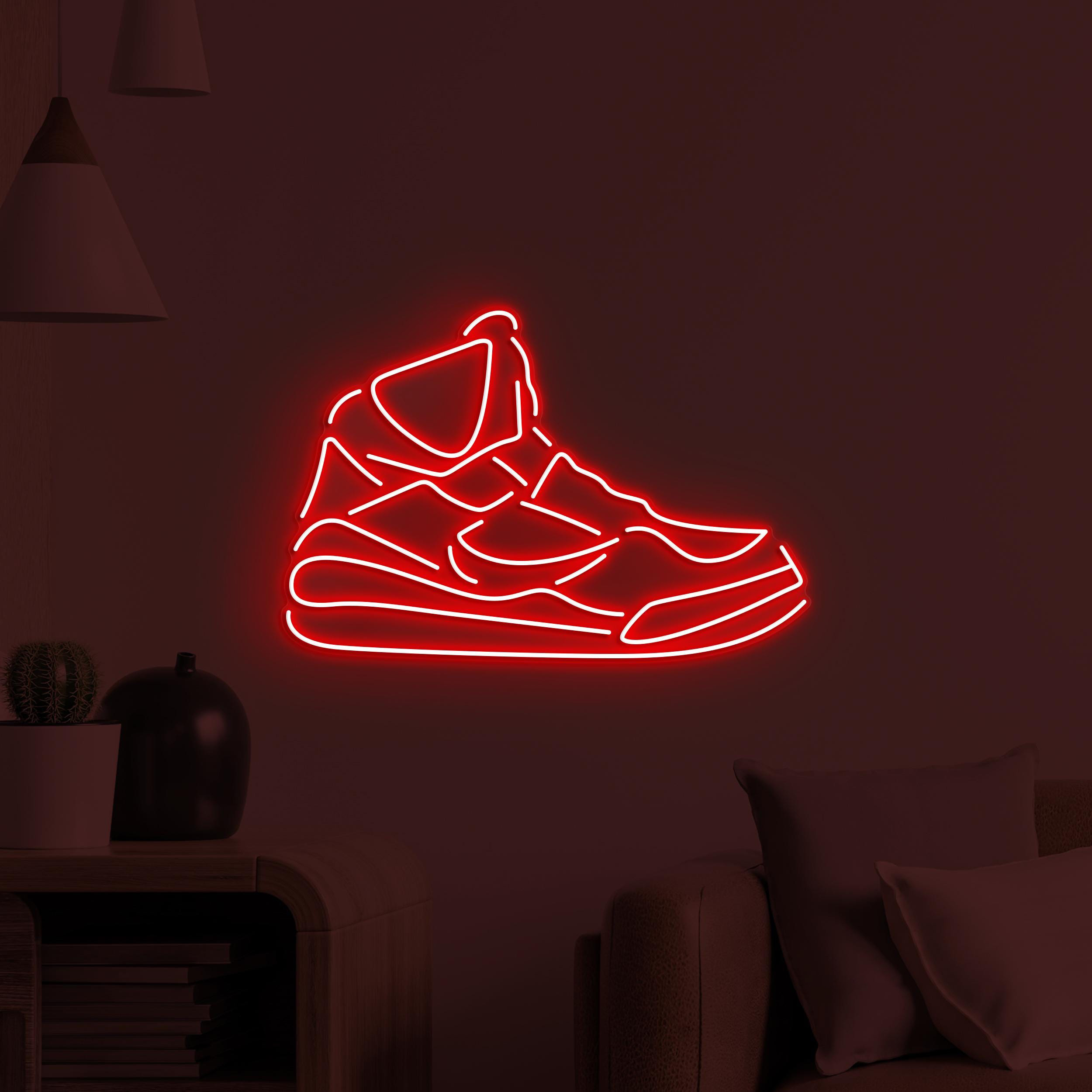 Sneakers Neon Sign, Sneakers LED Light, Modern Footwear Wall Decor, Shoes Shop Wall Art, Yoni Alter Style Sneaker Sign, Sports Shoes Lover