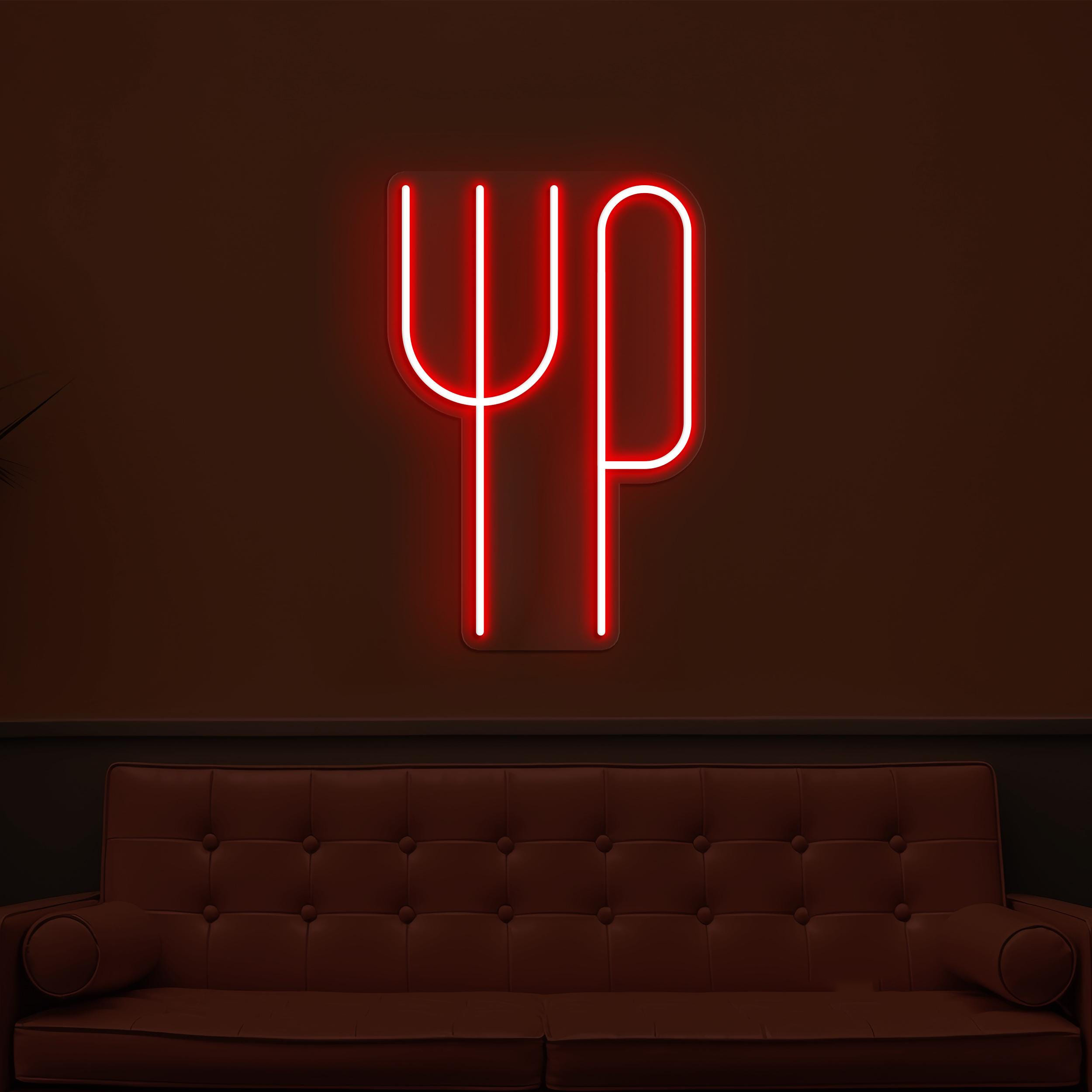 Fork and Knife Neon Sign, Fork-Knife LED Light, Stylish Fork & Knife Wall Decor, Cafe, Bar Wall Art, Restaurants Neon Sign, Foodie Love Art