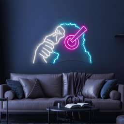 Monkey with Headphones Neon Sign, Monkey Headphones LED Light, Gorilla Wall Decor, Gorilla with Headphones Neon Art, Music Club Wall Art