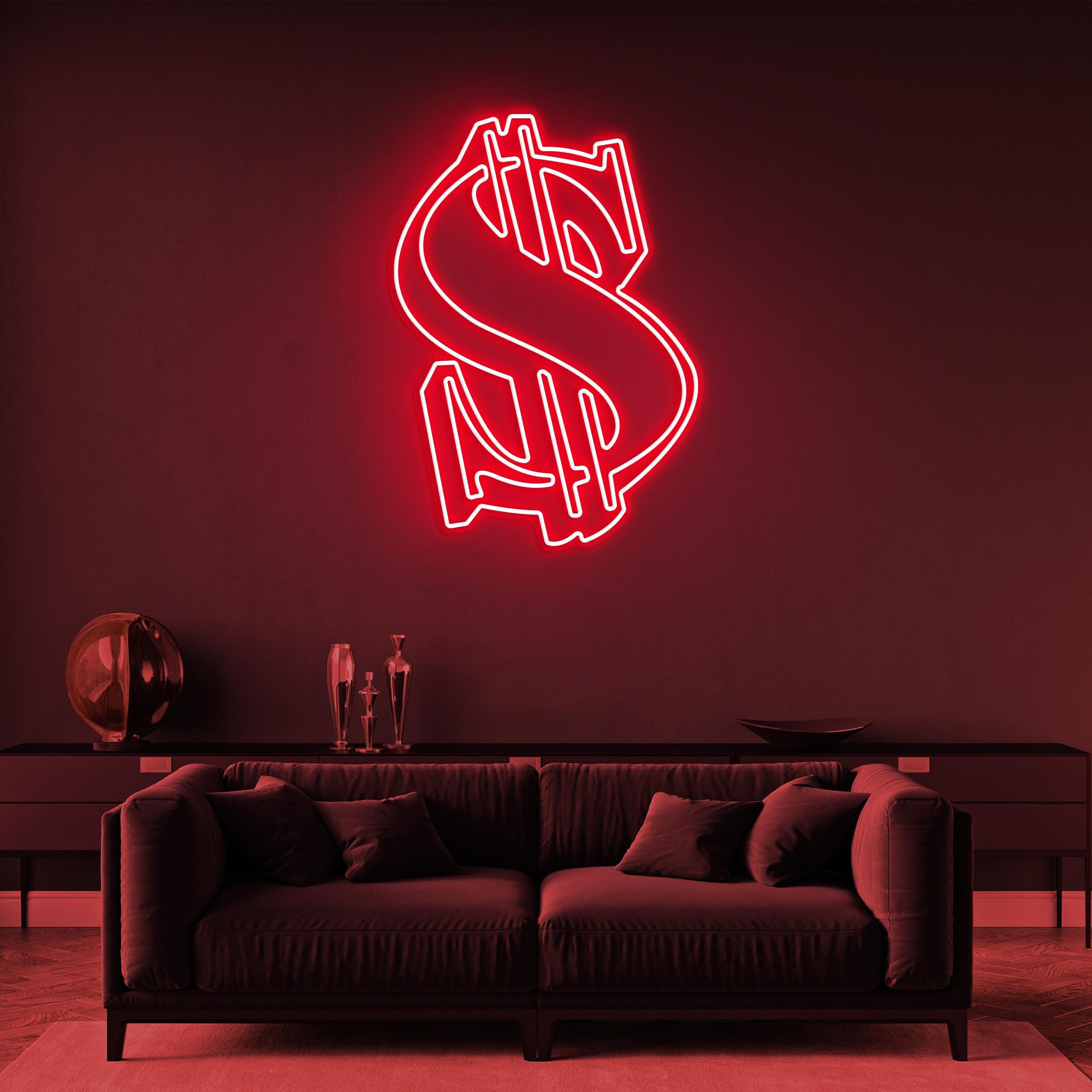 Dollar Neon Sign, Dollar LED Light, Dollar Sign Wall Art, Money Neon Light, Custom Neon Sign, Cash Wall Decor, Decorative Wall Hanging Art