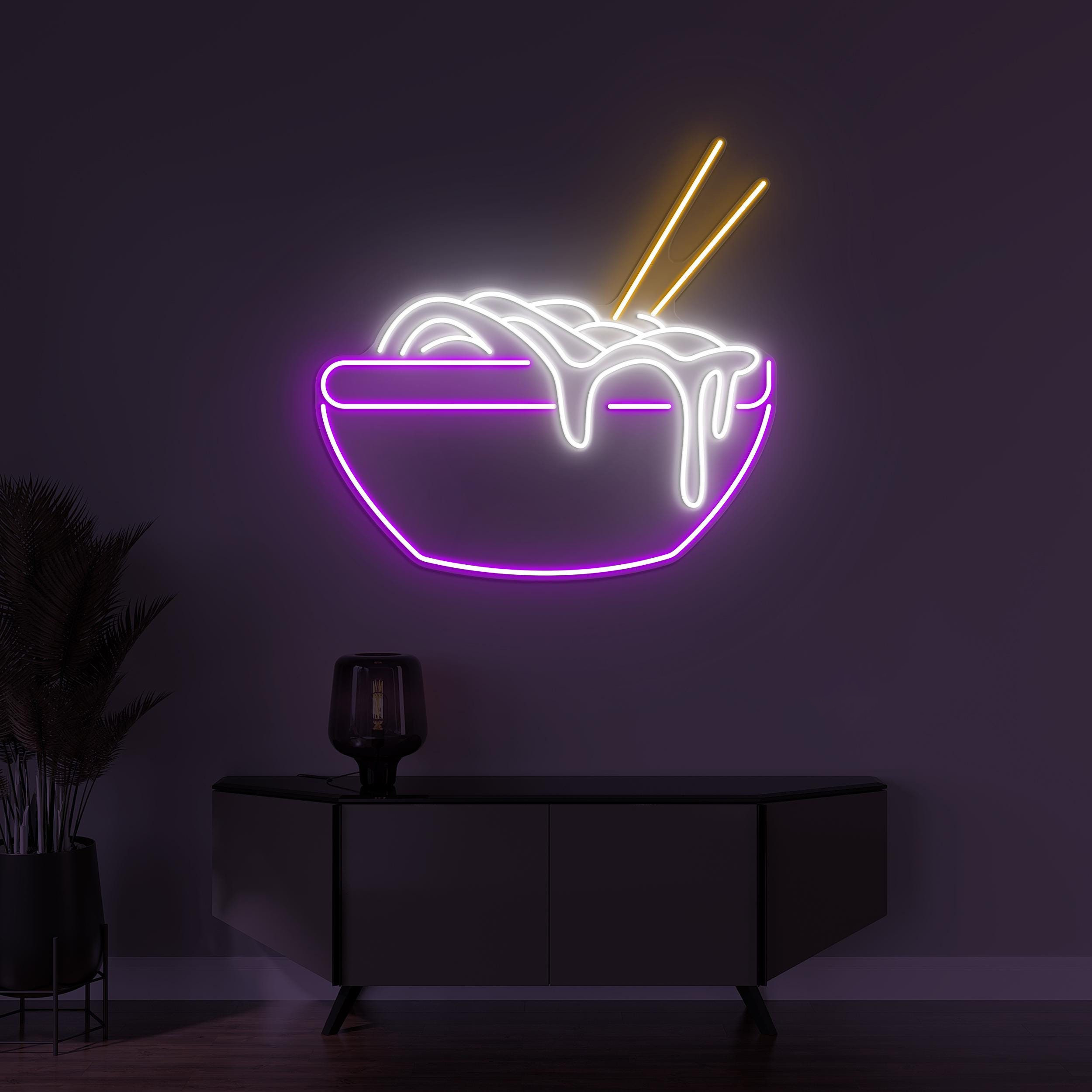 Noodle Bowl Neon Sign, Noodle Bowl LED Light, Ramen Wall Decor, Asian Food Neon Art, Custom Neon Sign, Noodle Lover Neon Sign, Cafe Wall Art