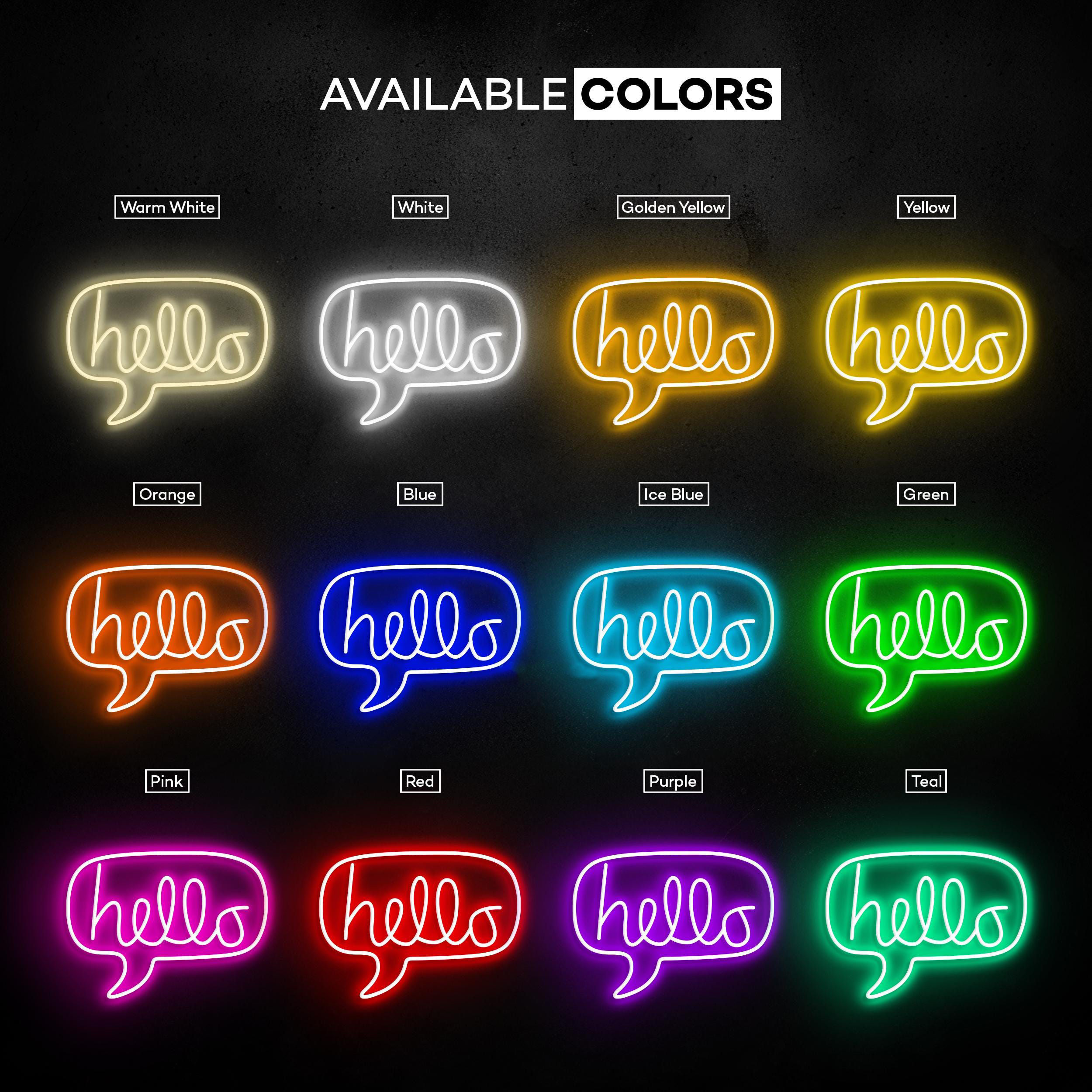 Hello Neon Sign, Hello LED Light, Hello Message Wall Decor, Welcome Wall Art, Chat Box Neon Light, Boy and Girl Room Decor, Entryway Sign