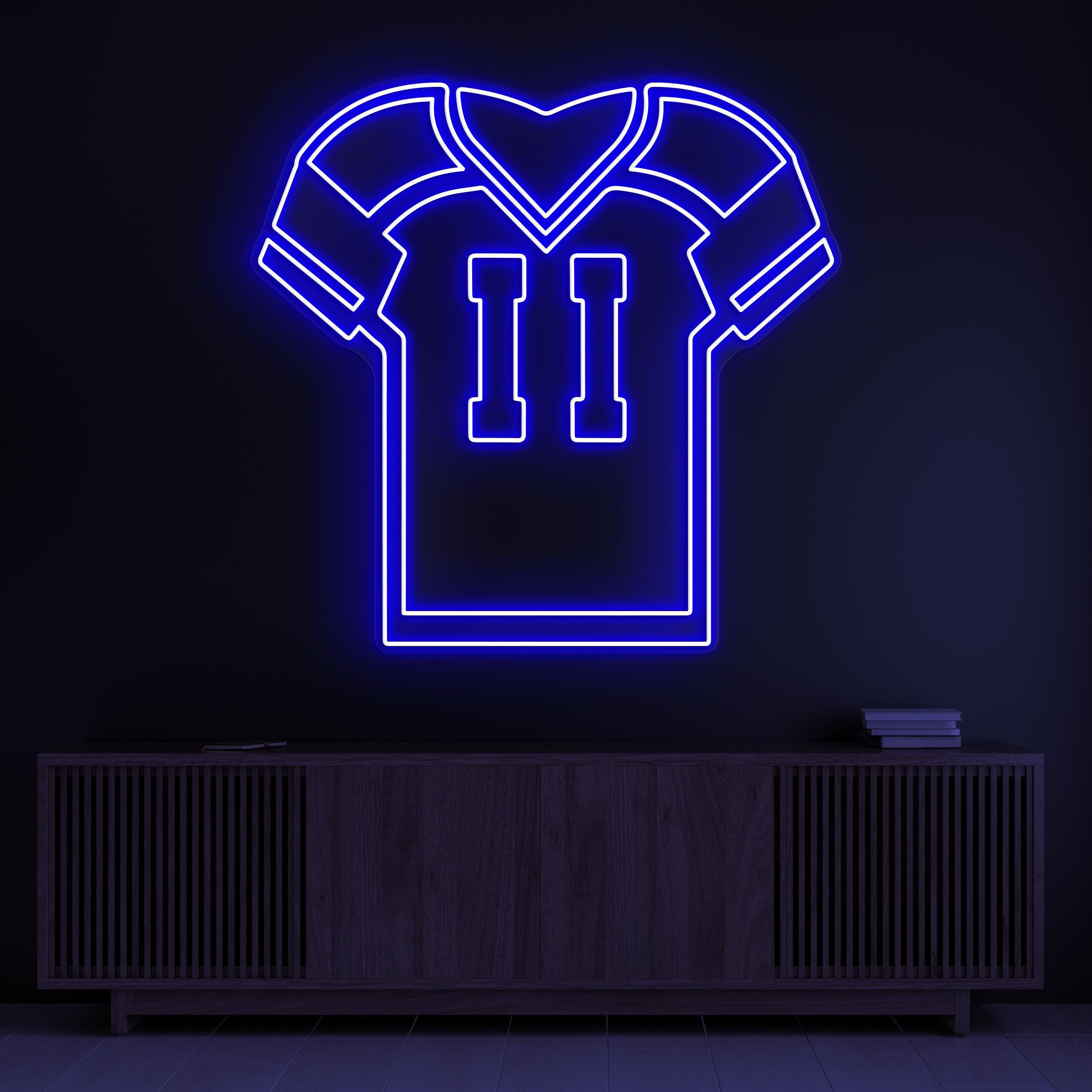 Football Jersey Neon Sign, Football Jersey LED Light, Jersey Custom Number Art, Sports Shop Wall Decor, Sports Fan Sign, Sports Shirt Sign
