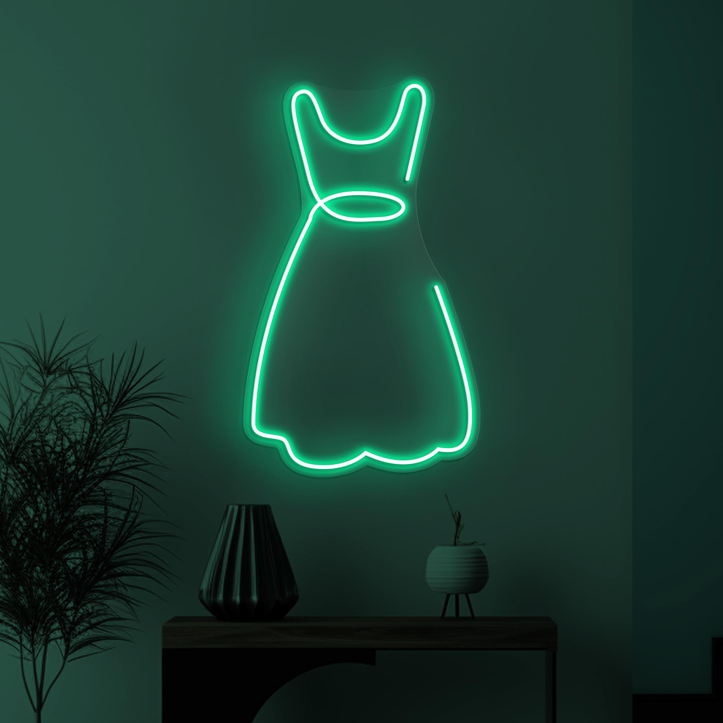 Dress Neon Sign, Dress LED Light, Flowing Dress Wall Art, Boutique Wall Decor, Fashion Neon Light, Led Shop Neon Decor, Custom Cloth Sign