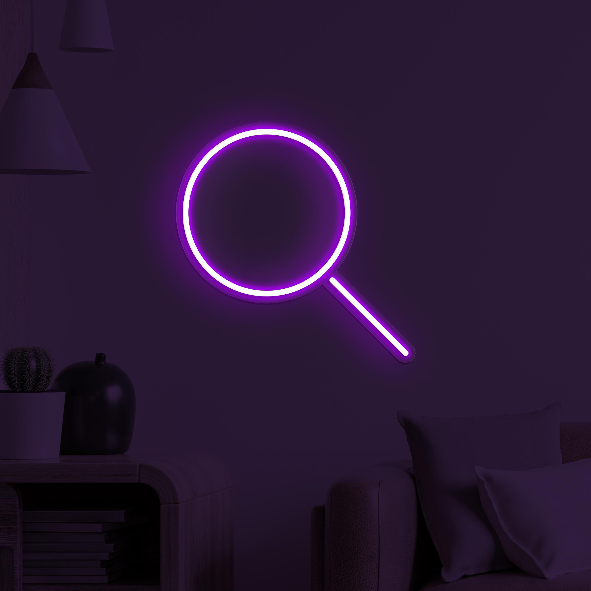 Magnifying Glass Neon Sign, Magnifying Glass LED Light, Led Wall Decor, Scientist Neon Light, Search Light Wall Art, Home Neon Decor, Gift