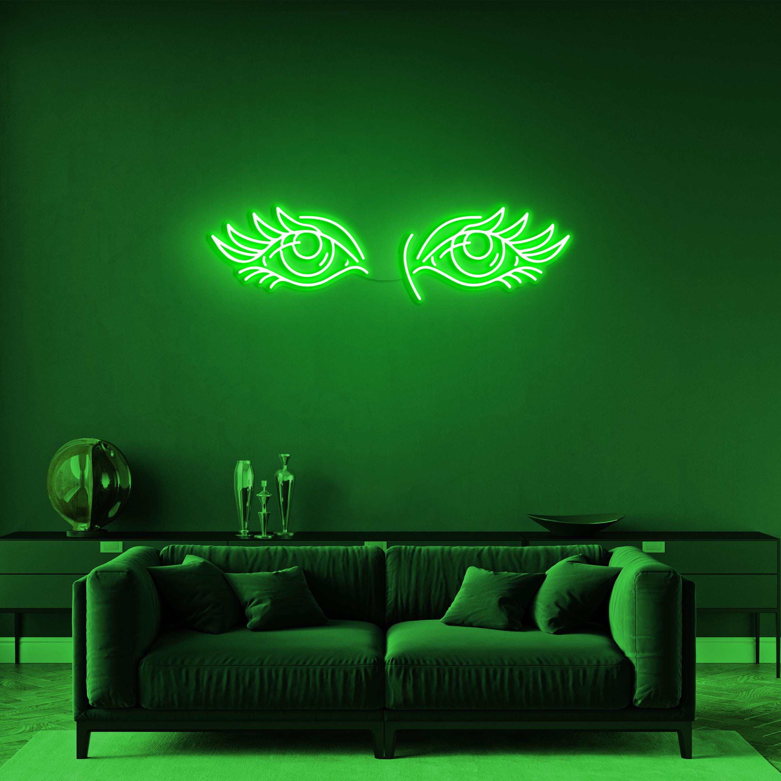 Eyes Neon Sign, Eyes LED Light, Anime Art Sign, Eyes Wall Decor, Home, Party Decor, Salon Wall Art, Two Eyes Neon Light, Custom Neon Sign