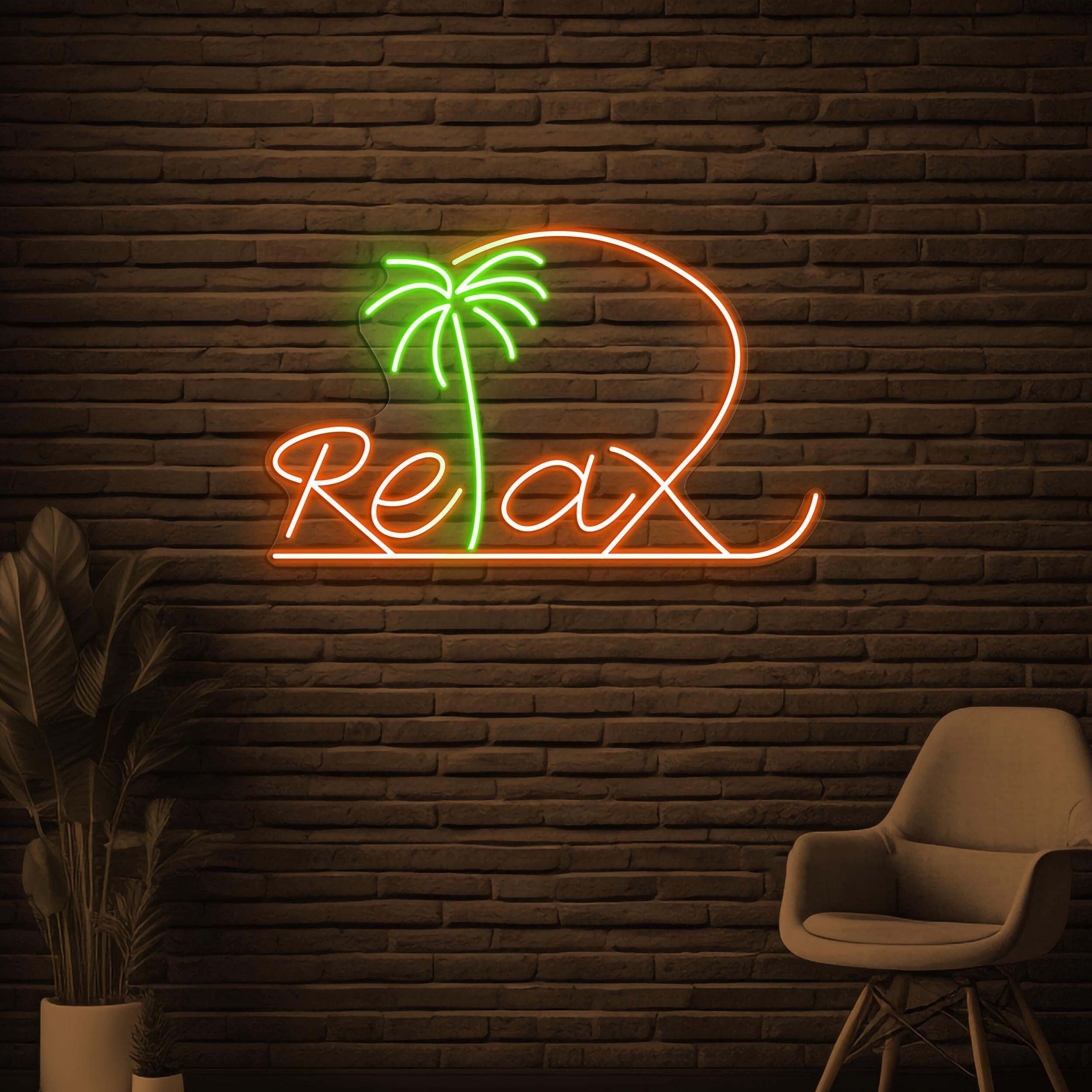 Relax Neon Sign, Relax LED Light, Party Wall Decor, Home Wall Art, Personalized Neon Gift, Chill Neon Sign, Bedroom Neon Art, Aesthetic Art