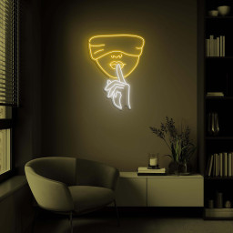 Shhh Face Neon Sign, Shhh Face LED Light, Keep Quiet Wall Decor, Girl Finger on Lips Sign, Hush Wall Art, Home Wall Decor, Quiet Silent Sign