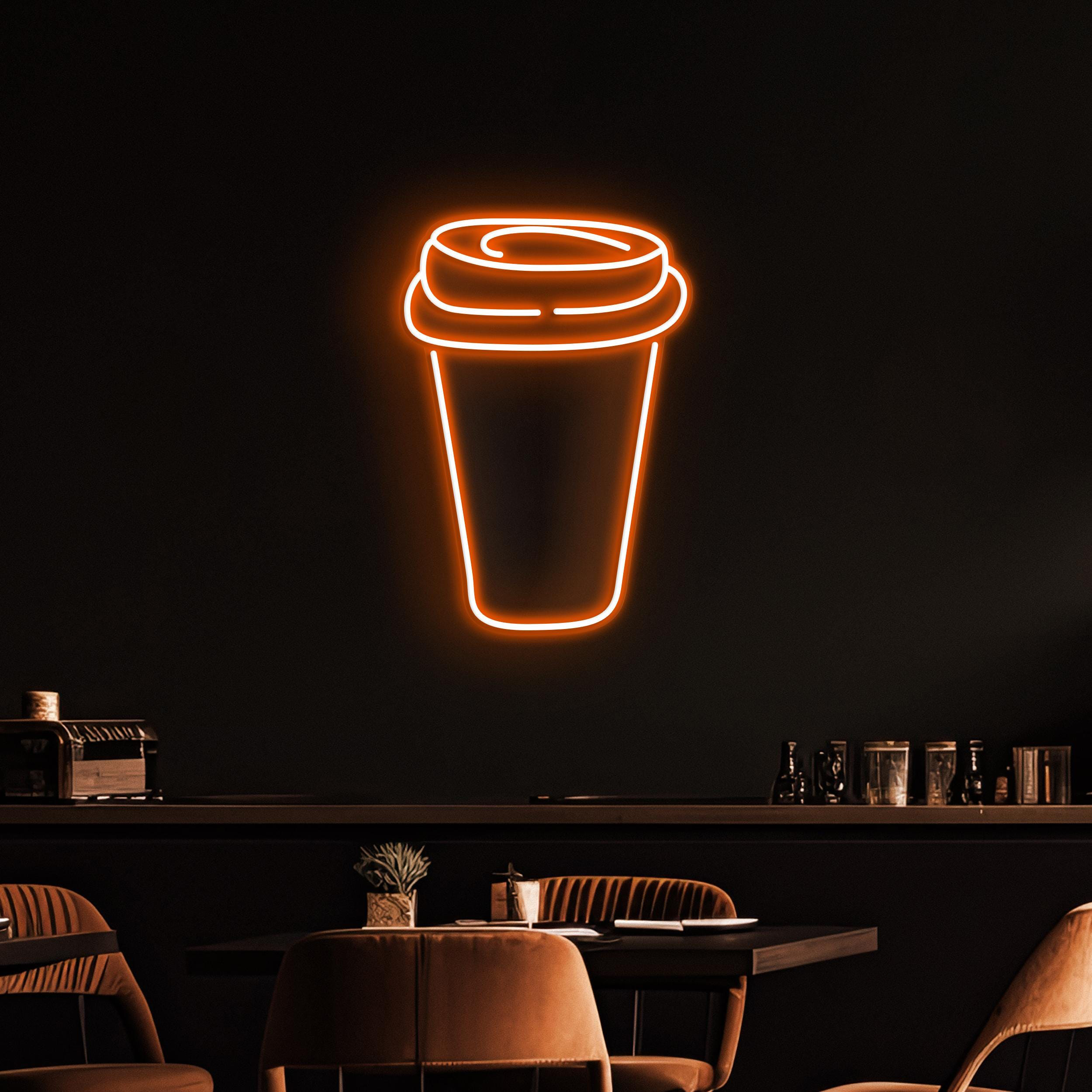 Coffee Cup Neon Sign, Coffee Cup LED Light, Coffee Glass Wall Decor, Restaurants Neon Light, Coffee Shop Wall Art, Gift For Coffee Lover's