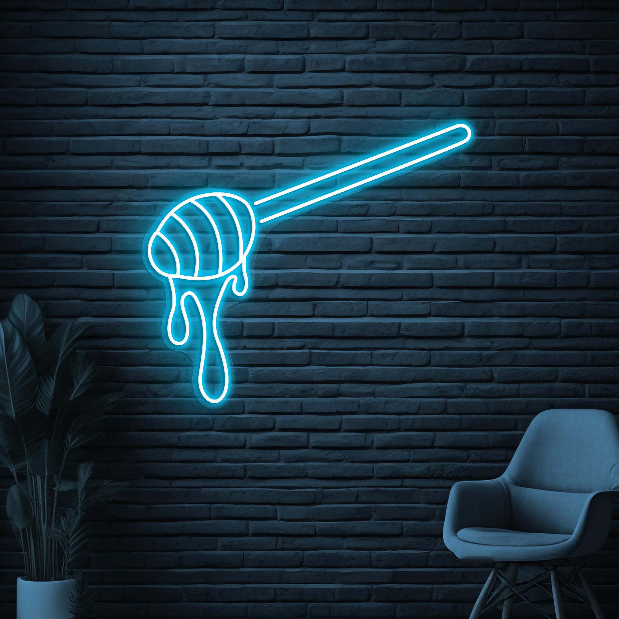 Honey Neon Sign, Honey LED Light, Honey Dipper Wall Decor, Honey Shop Wall Art, Cafe Neon Light, Sweet Treat Led Sign, Honey Lover Gift