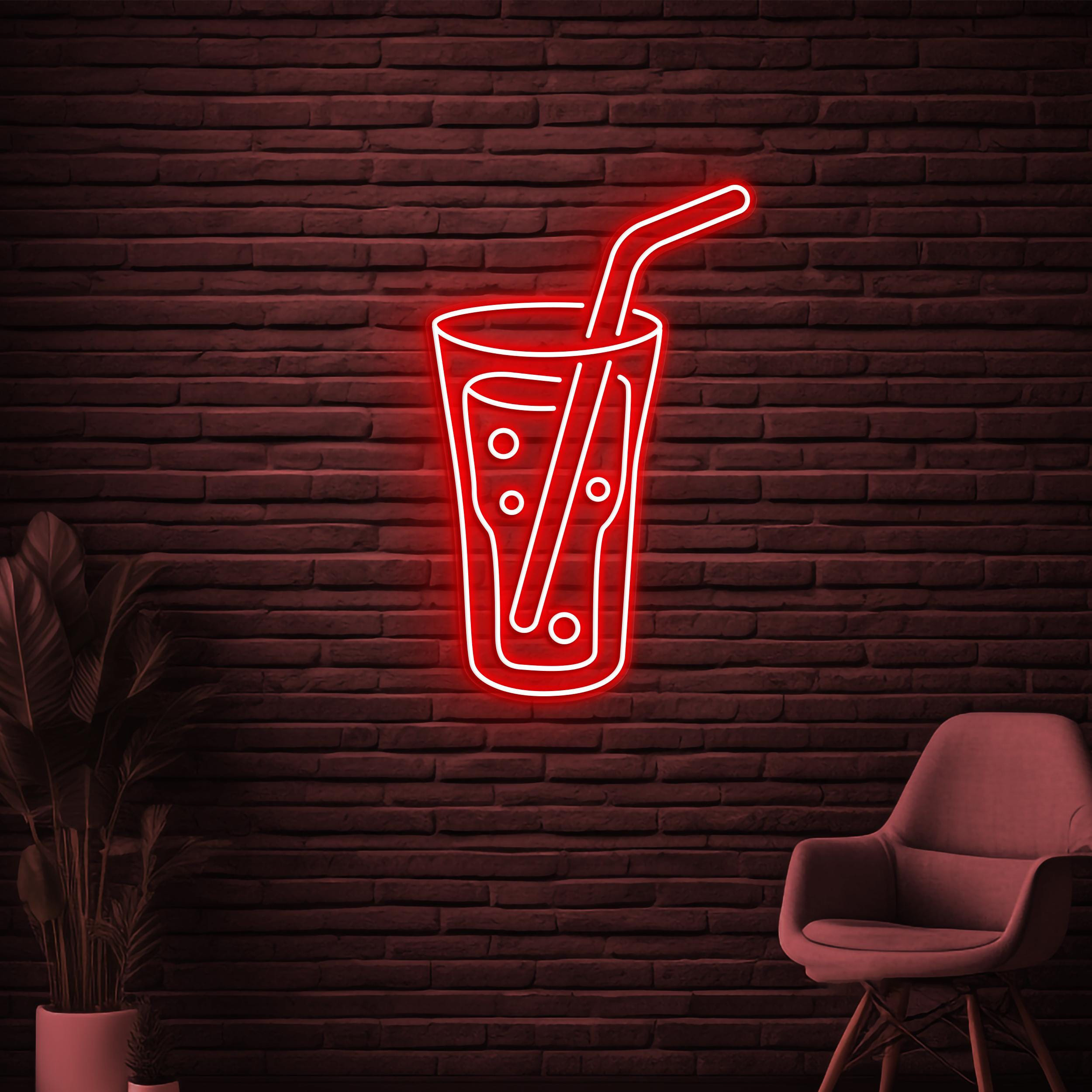 Juice Neon Sign, Drink LED Light, Bar Wall Decor, juice Shop Wall Art, Custom Neon Sign, Glass Neon Sign, Led Neon Art, Glass Shop Decor