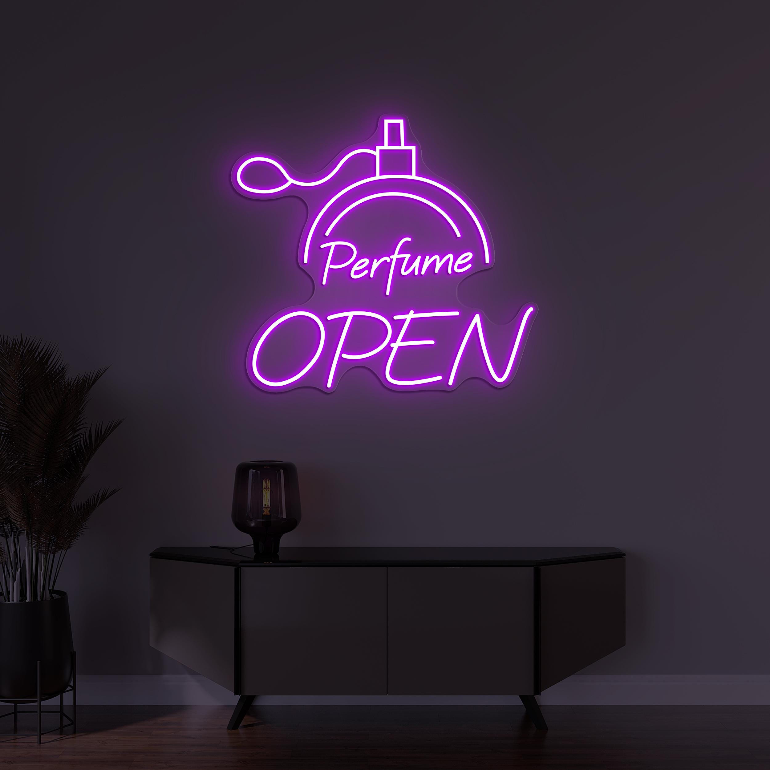 Open Perfume Neon Sign, Open Perfume LED Light, Perfume Shop Wall Decor, Business Logo Sign, Welcome Neon Sign, Perfume Room Wall Sign, Gift