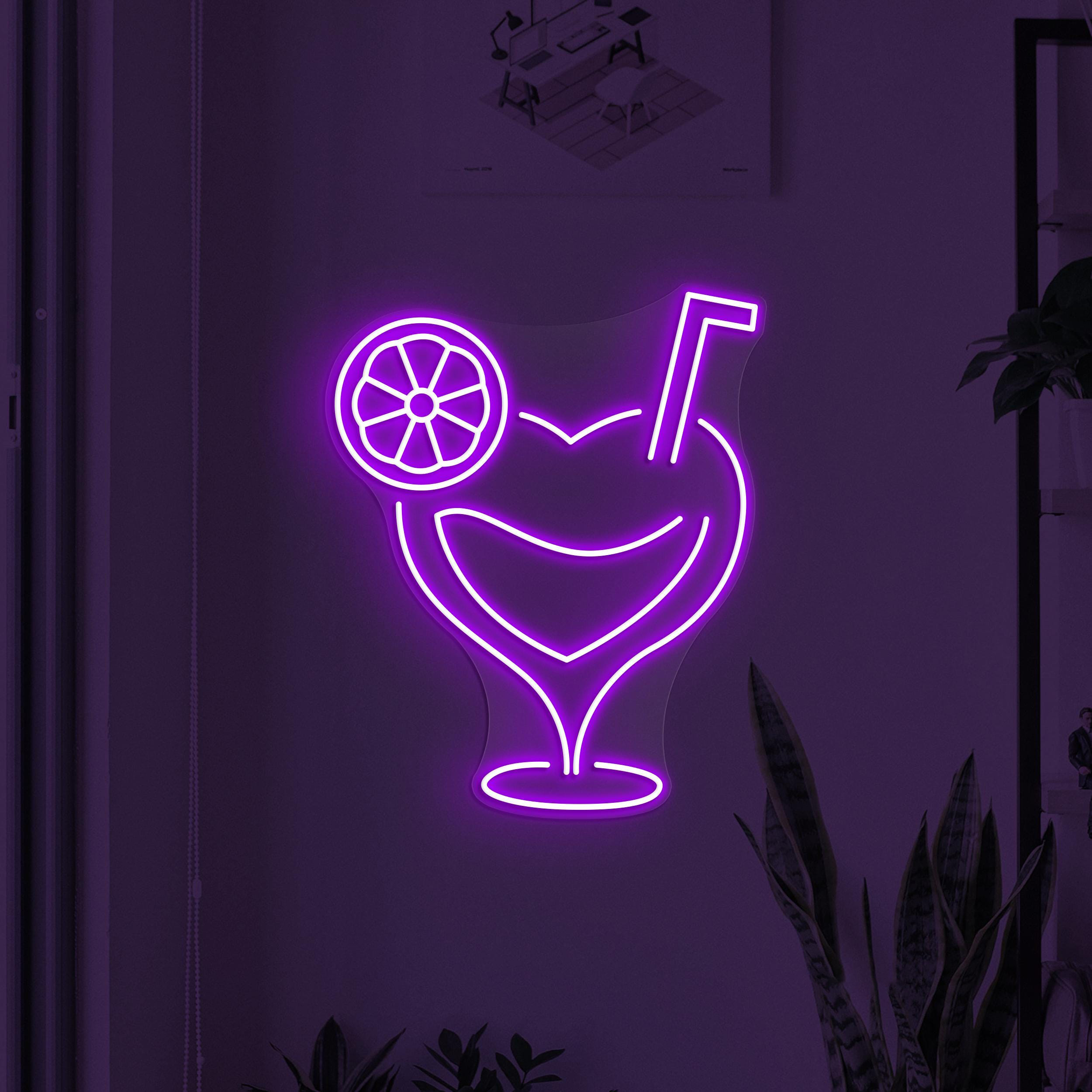 Cocktail Neon Sign, Cocktail Love LED Light, Cocktail Heart Wall Decor, Drink Corner Decor, Party Neon Light, Cafe Bar Sign, Drink Lime Art