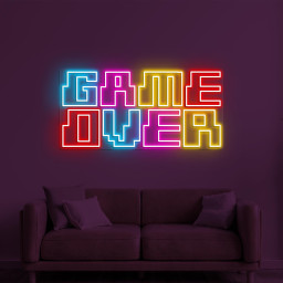 Game Over Neon Sign, Game Over LED Light, Game Room Wall Decor, Custom Neon Sign, Game Zone Wall Art, Gift for Game Lover, Kids Room Decor