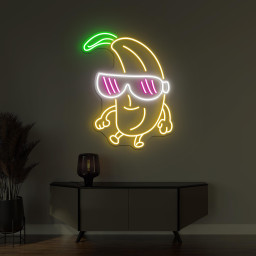 Banana With Sunglasses Neon Sign, Banana With Sunglasses LED Light, Custom Neon Sign, Fruit Shop Light, Cool Banana Wall Decor, Kid Room Art