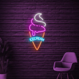 Ice Cream Neon Sign, Cone Ice Cream LED Light, Ice Cream Logo Wall Art, Ice Cream Shop Decor, Sweet Treat Wall Art, Decor for Dessert Spot
