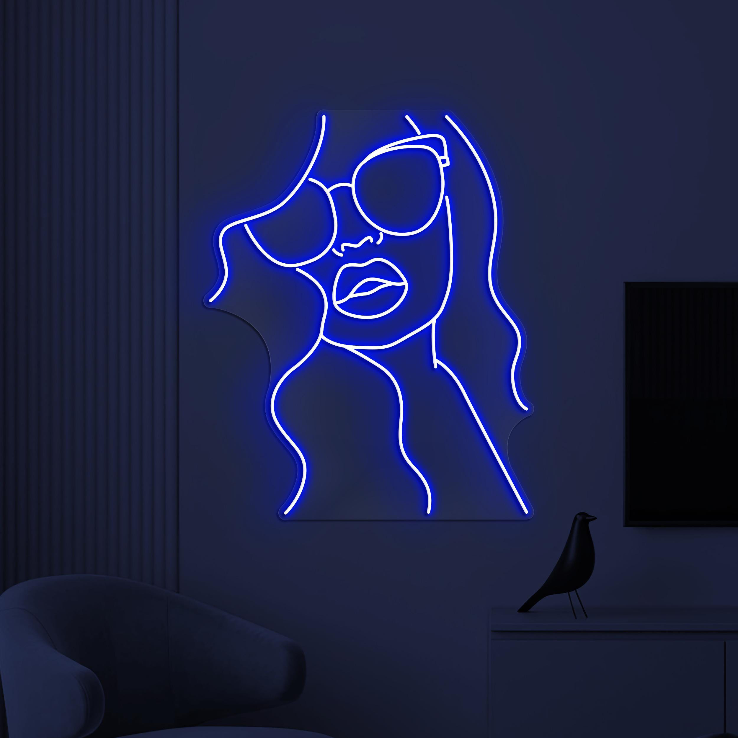 Girl With Glasses Neon Sign, Girl With Glasses LED Light, Beauty Girl Wall Decor, Girl Room Wall Art, Glam Neon Light, Salon Neon Decor