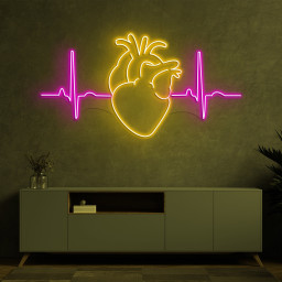 Heartbeat Neon Sign, Heart Pulse Neon Light, LED Heart Art, Heart Neon Art, Wall Decor, Neon Wall Art, Home Decoration, Heartbeat Neon Light