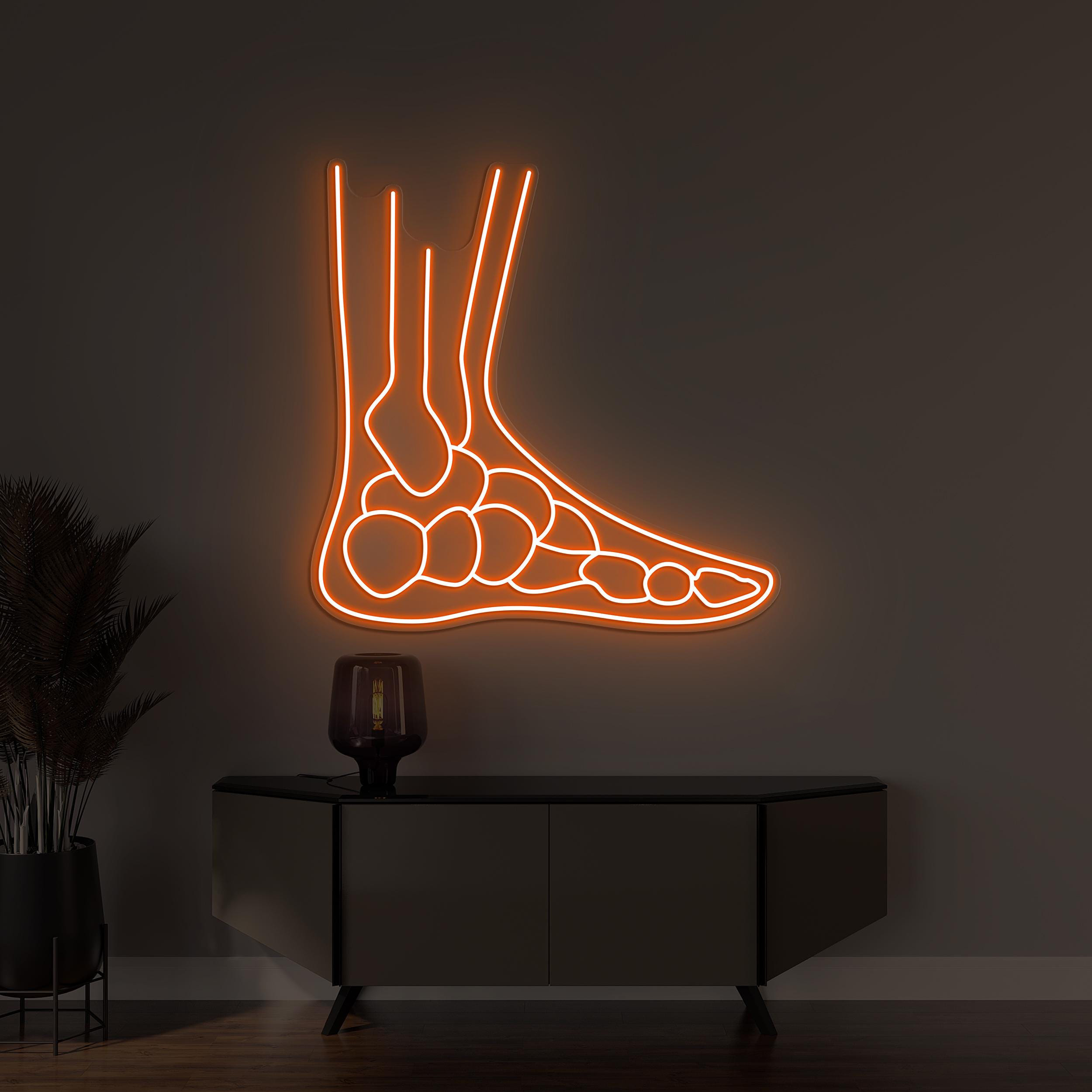 Foot Bones Neon Sign, Foot Bones LED Light, Foot Wall Decor, Hospital Wall Art, Personalized Sign, Medical Neon Art, Doctor Clinic Neon Sign