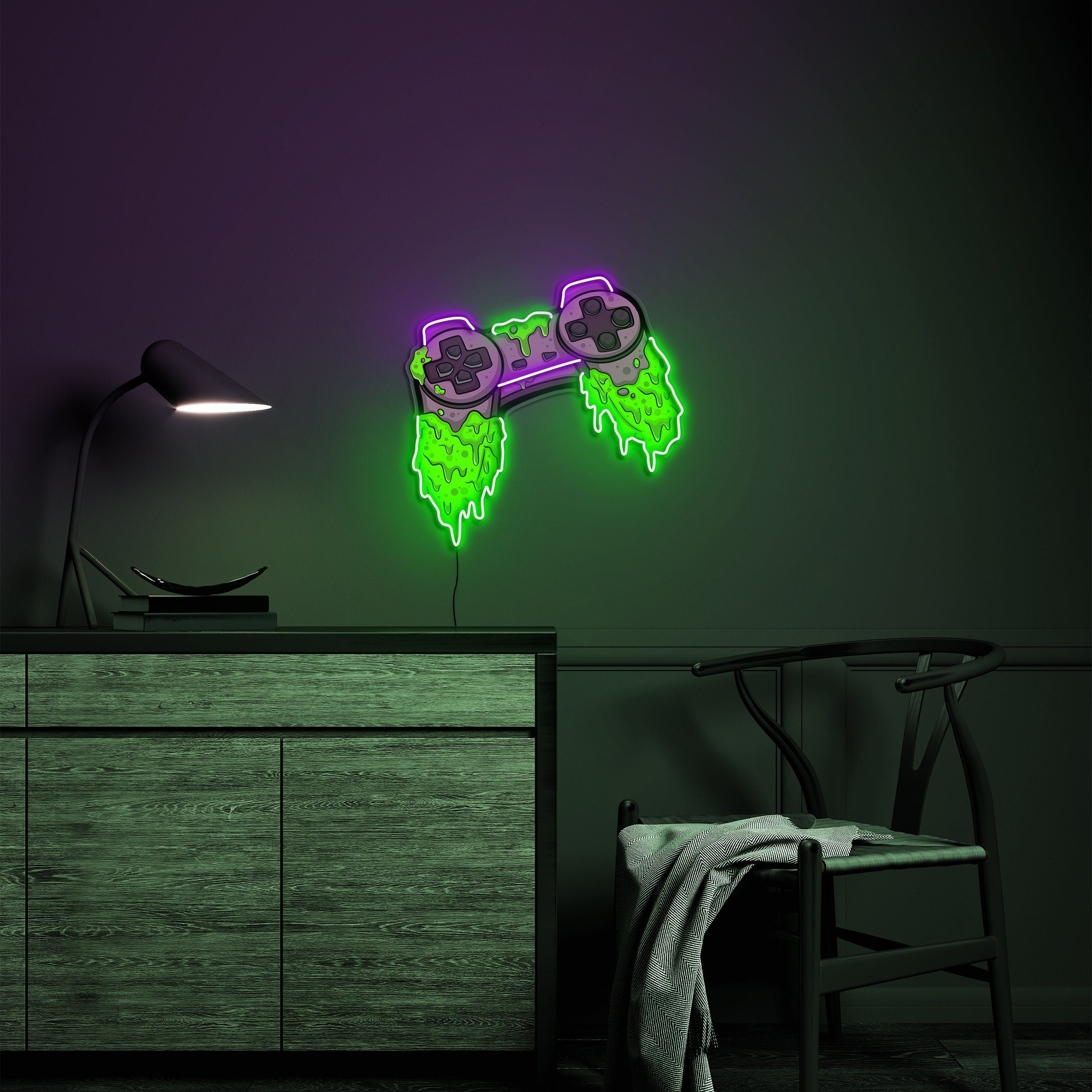 Game Controller Neon Sign, Controller Neon Light, Gamer Remote Neon Sign, LED Pop Art Sign, Game Room Decor, Cool LED Wall Art for Gamers