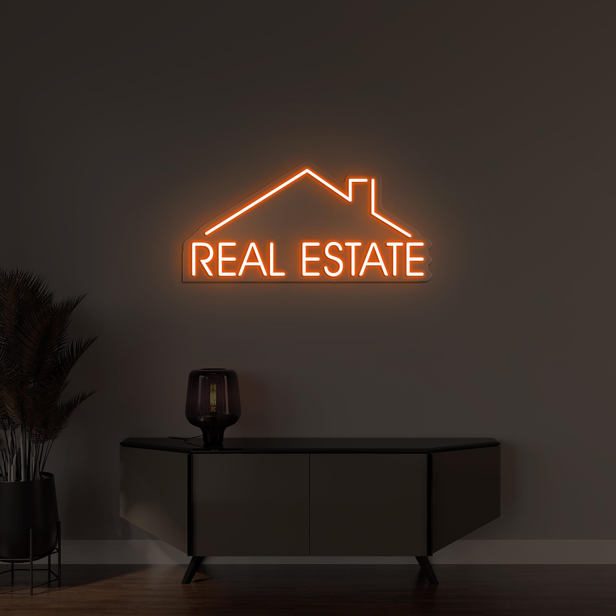 Real Estate Neon Sign, Real Estate LED Light, Business Home Wall Decor, Property Office Art, Real Estate Agency Decor, Personalized Led Sign
