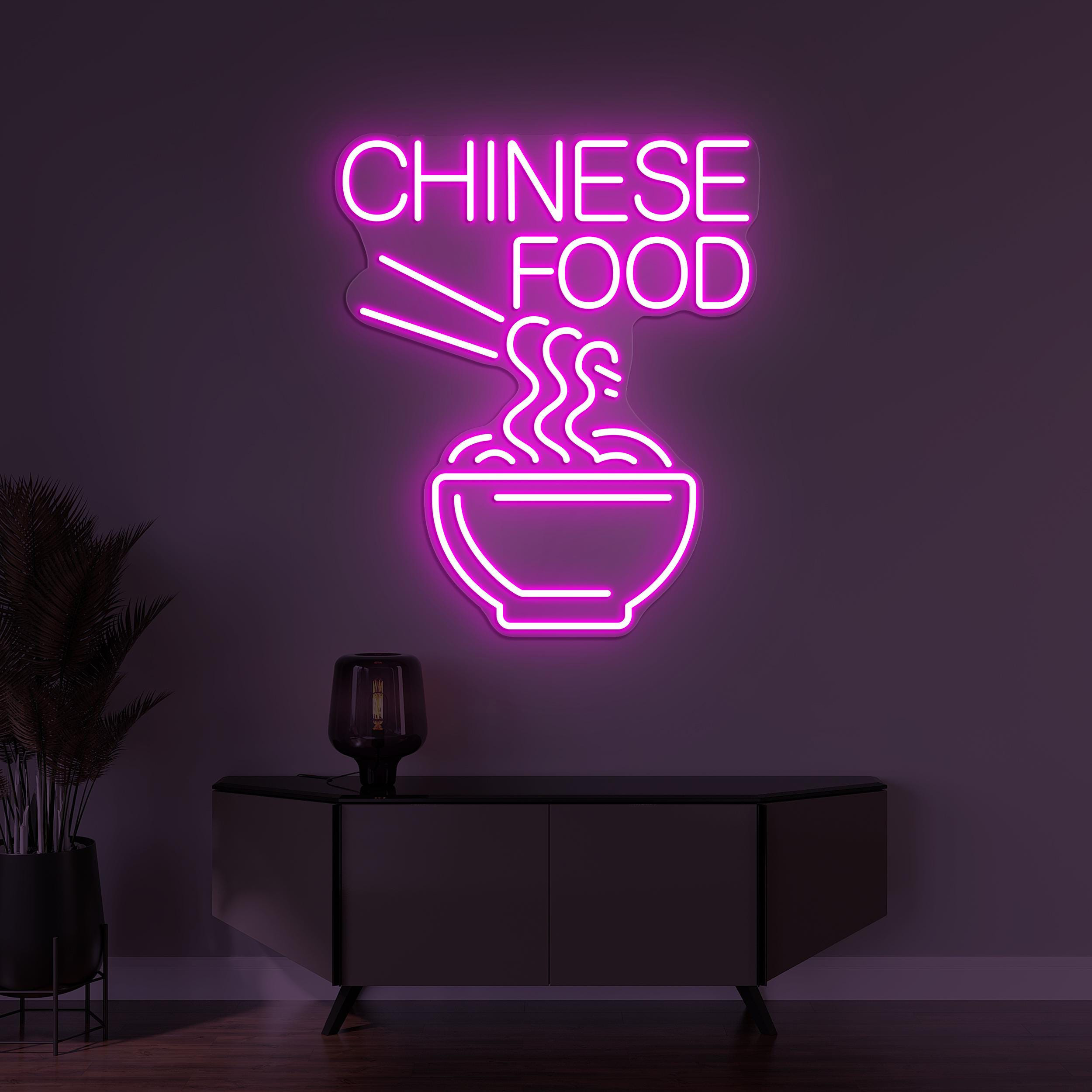Chinese Food Neon Sign, Chinese Food LED Light, Asian Food Decor, Restaurant Wall Art, Custom Neon Sign, Personalized Chinese Food Light