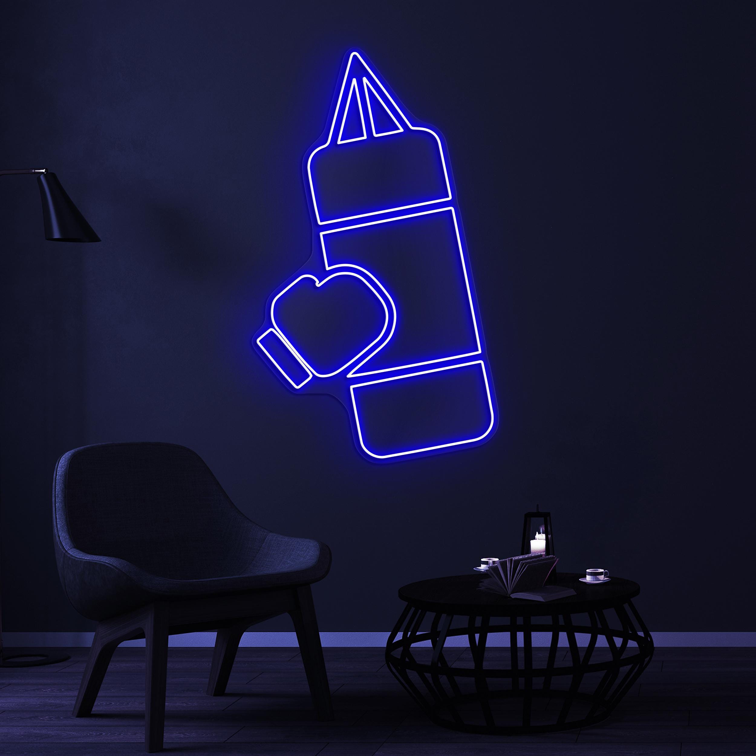 Punching Bag Neon Sign, Punching Bag LED Light, Boxing Bag Wall Decor, Gym Wall Art, Fitness Room Neon Light, Workout Neon Decor, Gym Lover