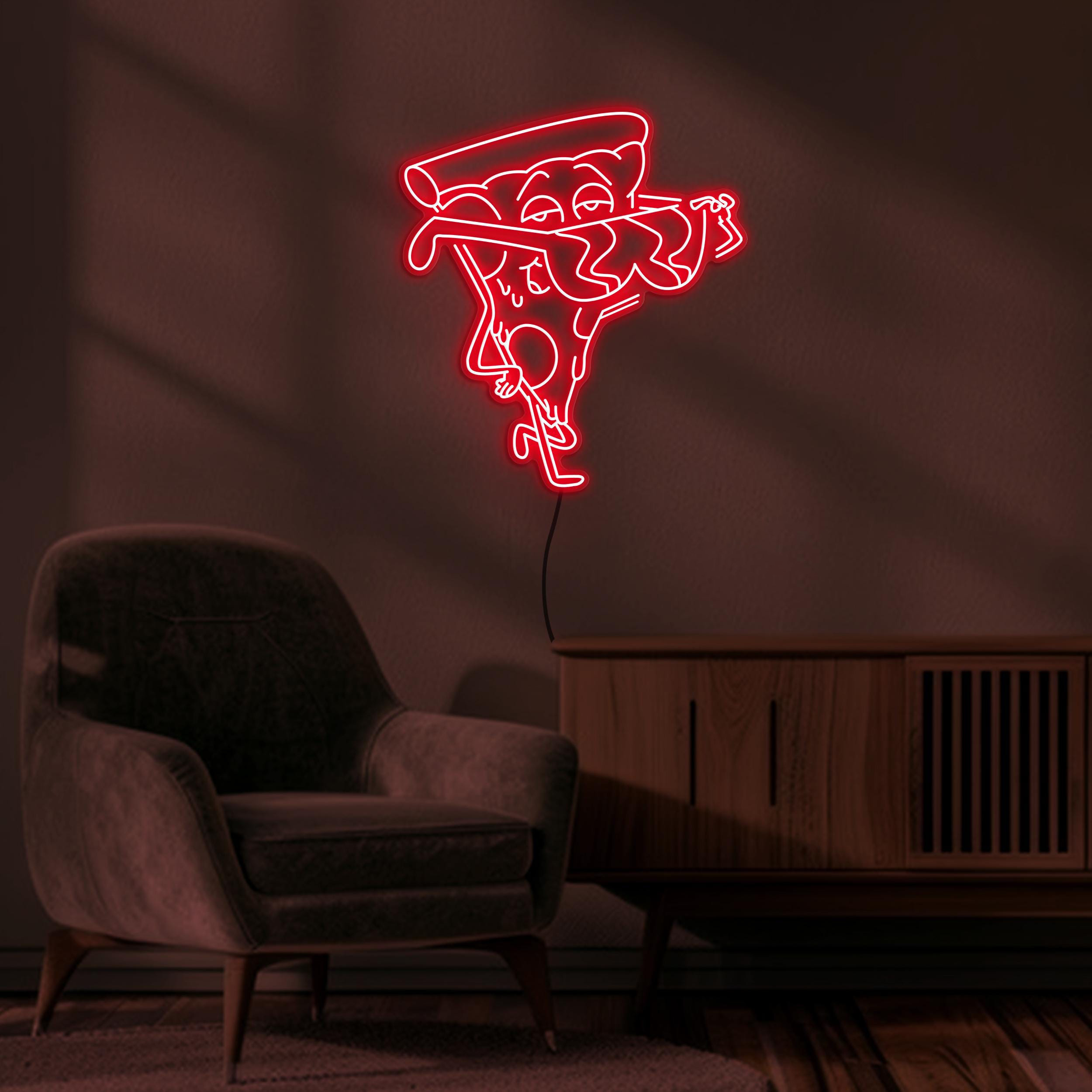 Pizza with Glasses Neon Sign, Pizza With Glasses LED Light, Pizza Party Neon Sign, Pizza Cafe Decor, Pizza Slice Wall Art, Pizza Lover Gift