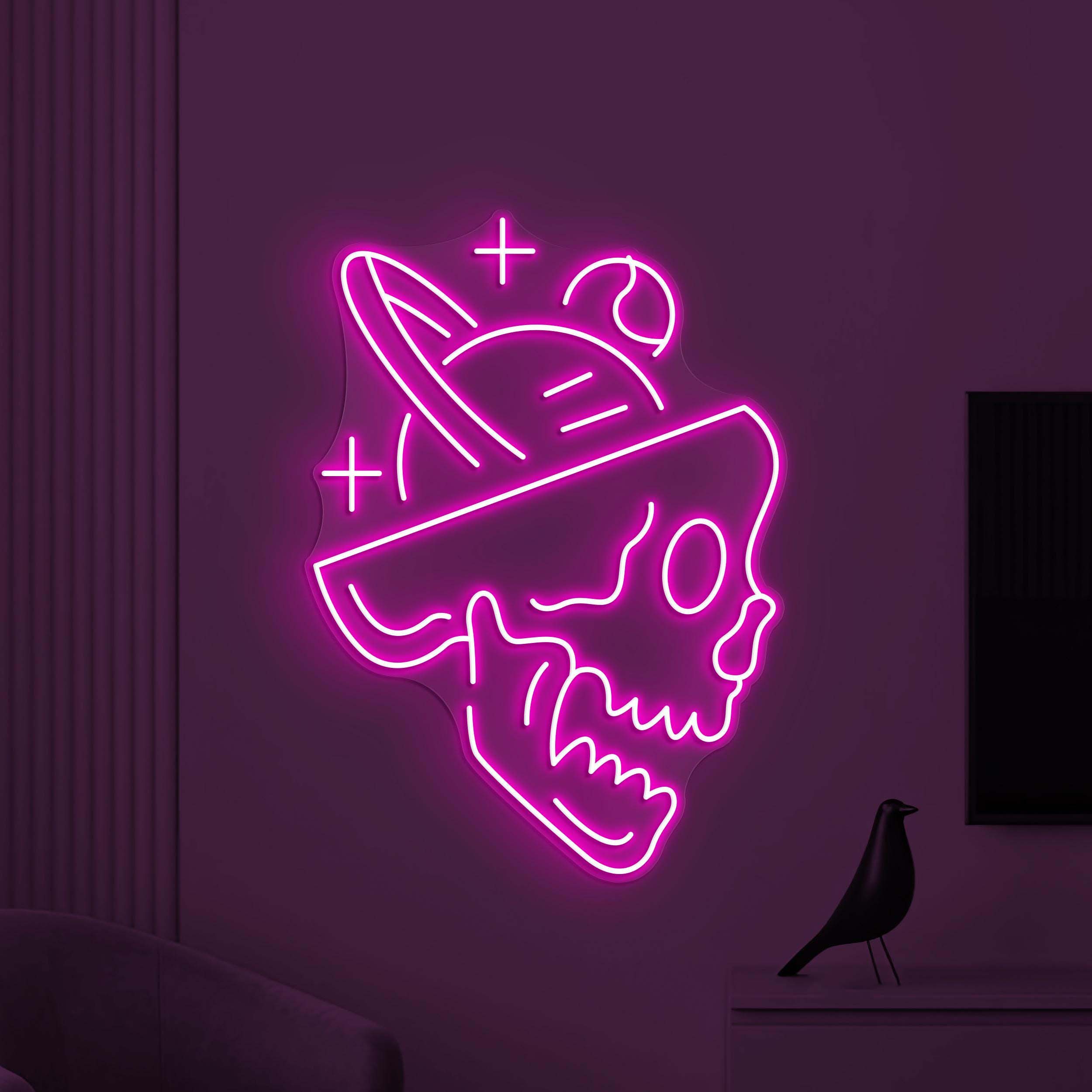 Skull Neon Sign, Skull With Space Planets Light, Cosmic Skull Wall Decor, Skull LED Neon, Horror House Neon Decor, Personalized Skull Sign
