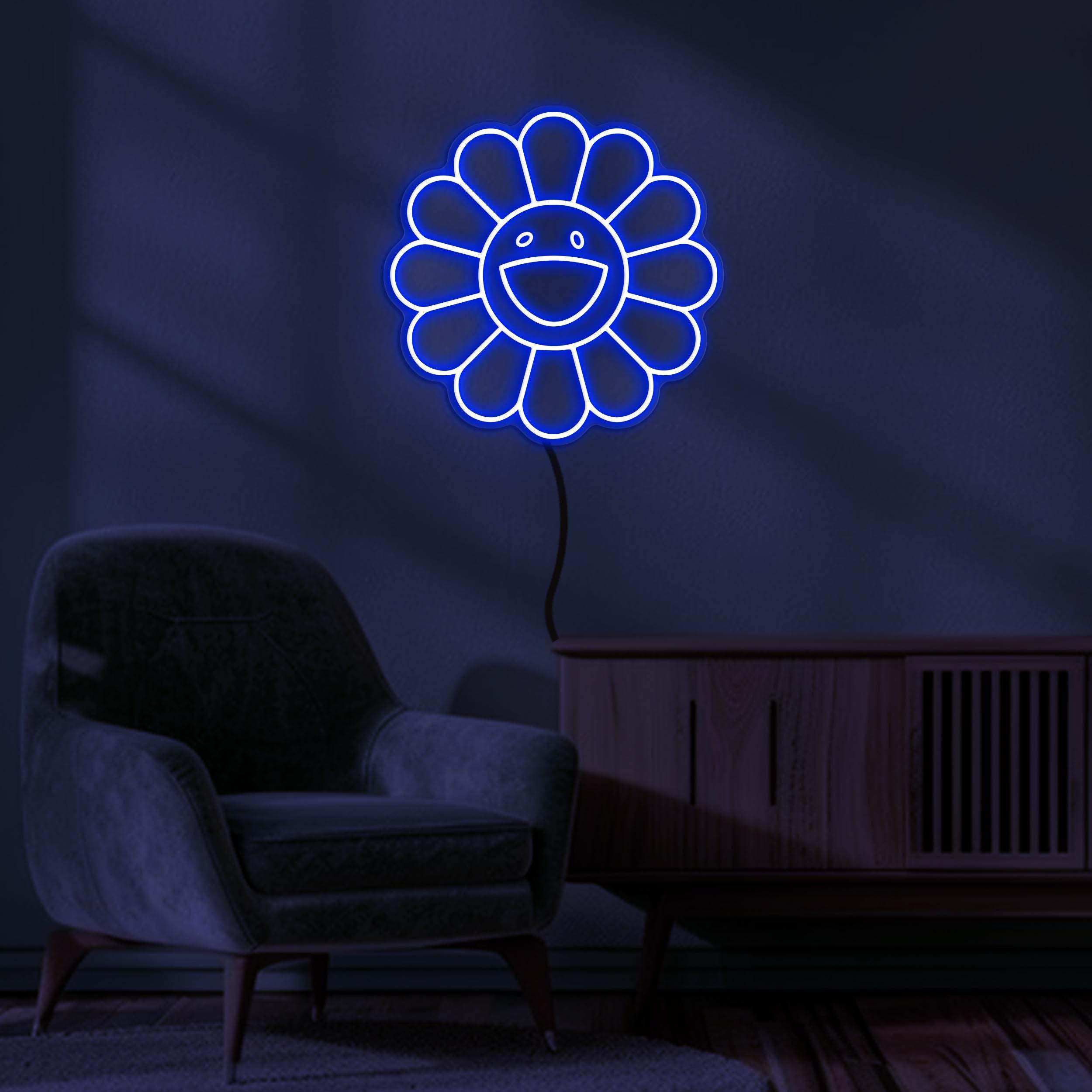Sunflower Neon Sign, Smiley Flower LED Light, Sunflower LED Neon Art, Happy Flower Wall Art, Decor for Home, Kids Room, Flower Shop & Party